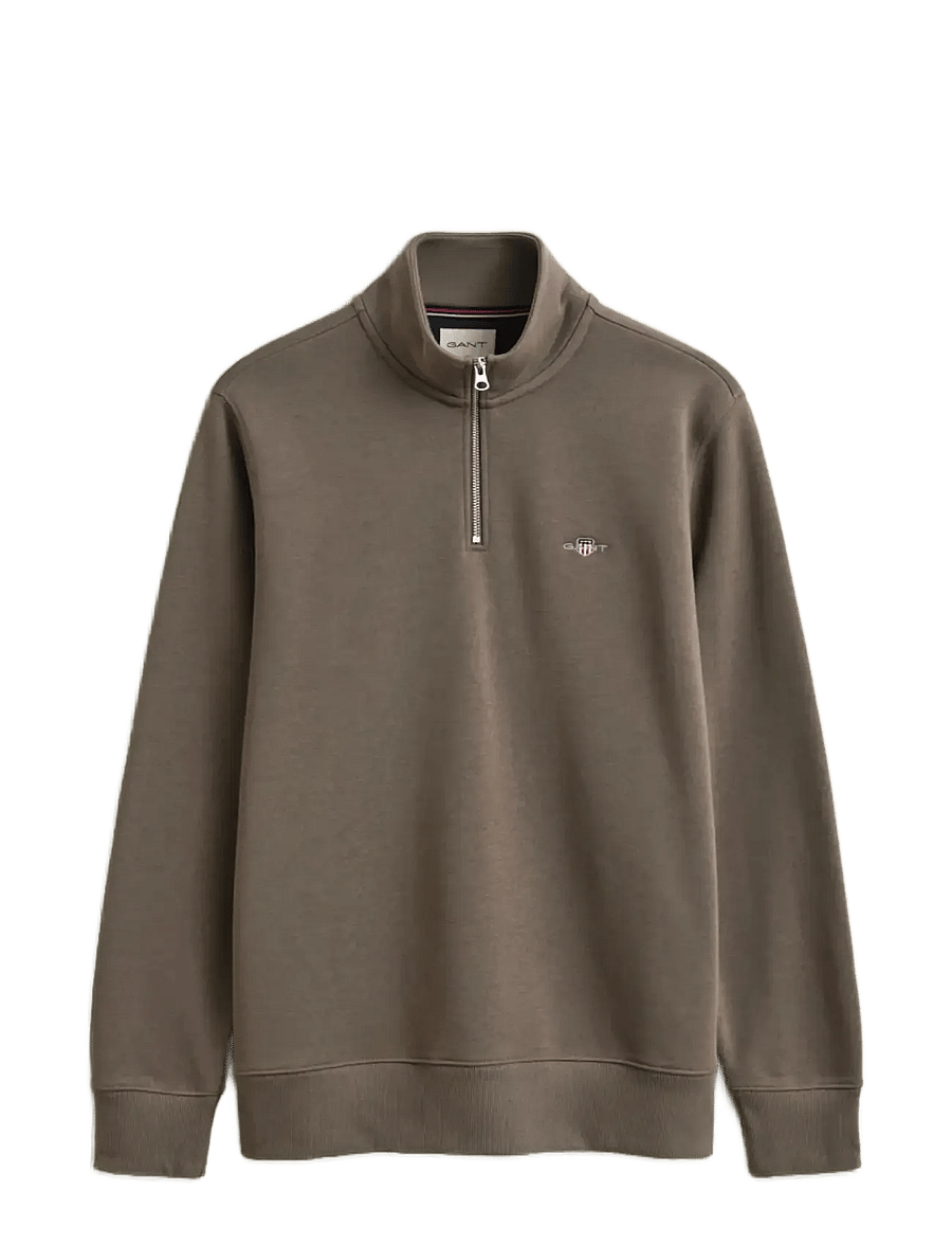 Gant - REG SHIELD HALF ZIP SWEAT - pullover mit halbem reißverschluss - faded taupe - 1