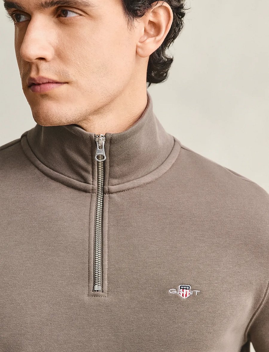 Gant - REG SHIELD HALF ZIP SWEAT - pullover mit halbem reißverschluss - faded taupe - 0