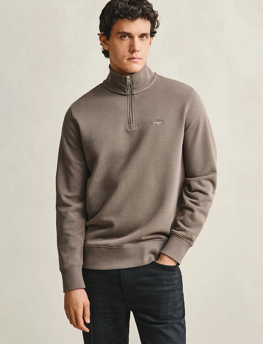 Gant - REG SHIELD HALF ZIP SWEAT - pullover mit halbem reißverschluss - faded taupe - 3