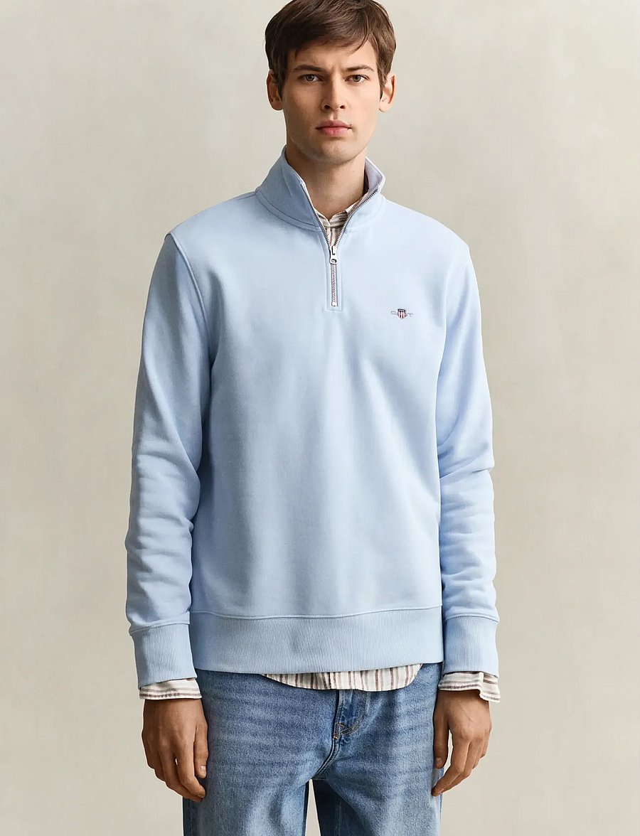 Gant - REG SHIELD HALF ZIP SWEAT - pullover mit halbem reißverschluss - fresh blue - 0