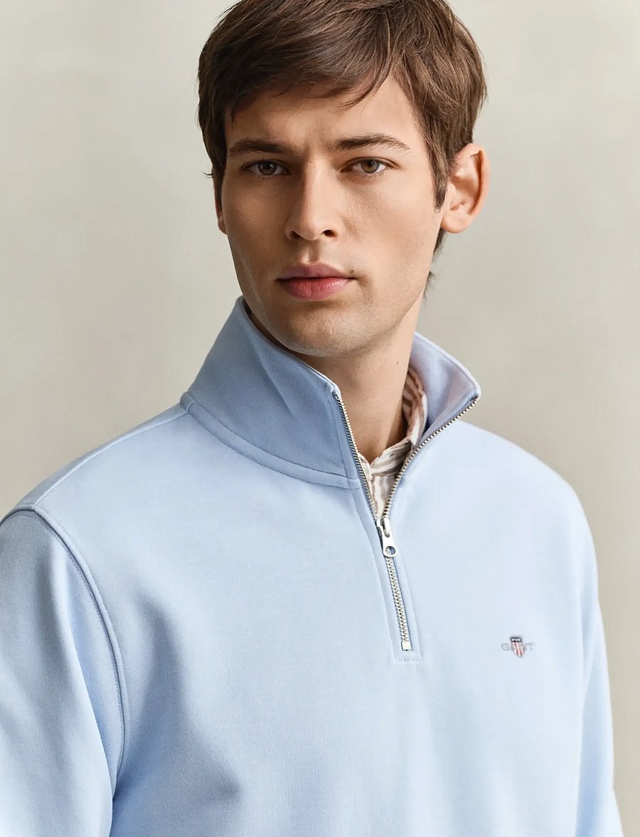 Gant - REG SHIELD HALF ZIP SWEAT - pullover mit halbem reißverschluss - fresh blue - 4