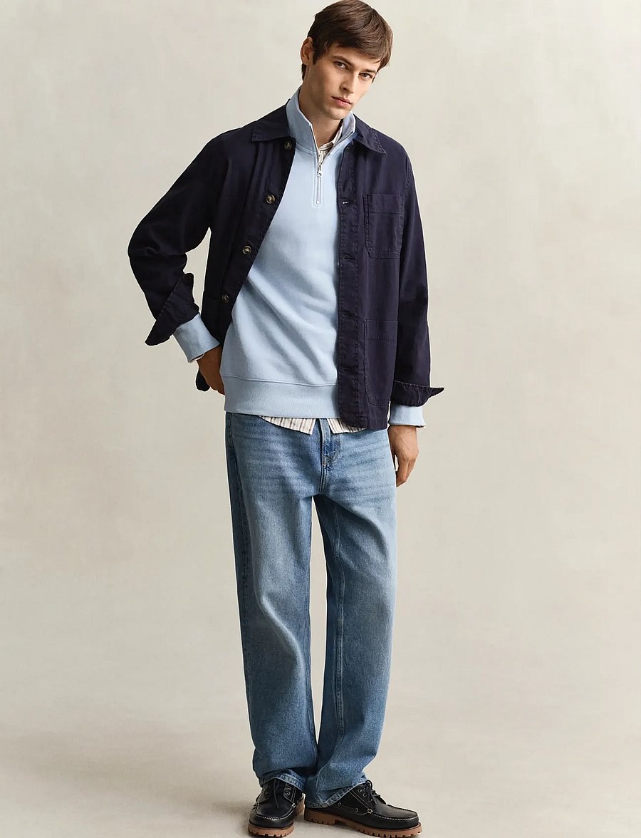 Gant - REG SHIELD HALF ZIP SWEAT - pullover mit halbem reißverschluss - fresh blue - 5