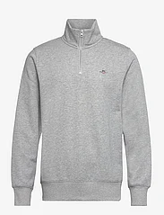GANT - REG SHIELD HALF ZIP SWEAT - sweatshirts - grey melange - 0