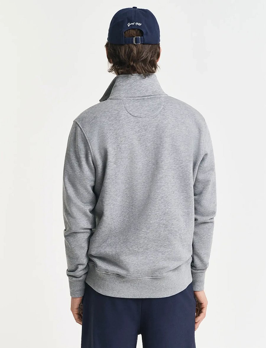 Gant - REG SHIELD HALF ZIP SWEAT - half zip jumpers - grey melange - 3
