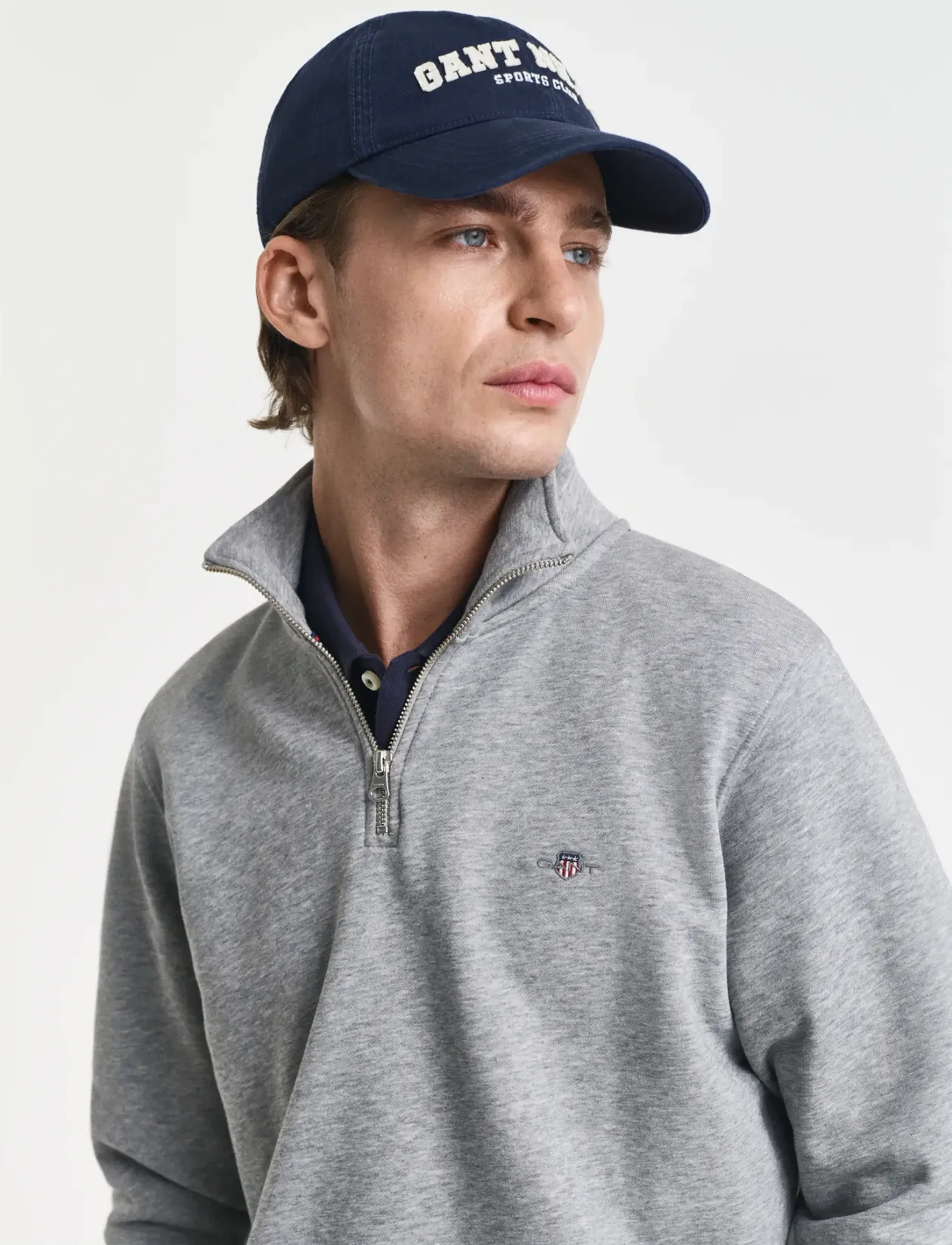 Gant - REG SHIELD HALF ZIP SWEAT - shop by occasion - grey melange - 4