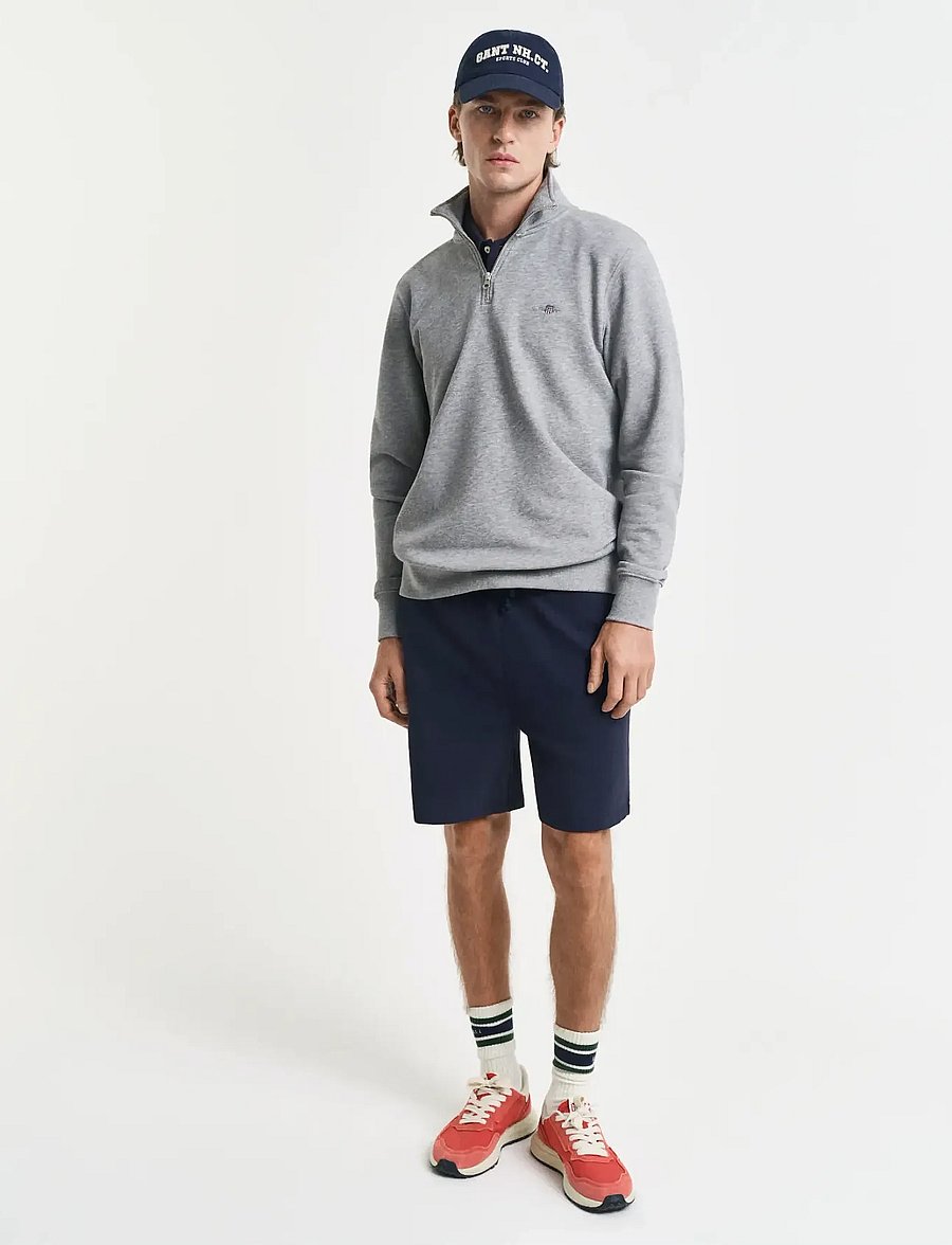 Gant - REG SHIELD HALF ZIP SWEAT - half zip jumpers - grey melange - 5