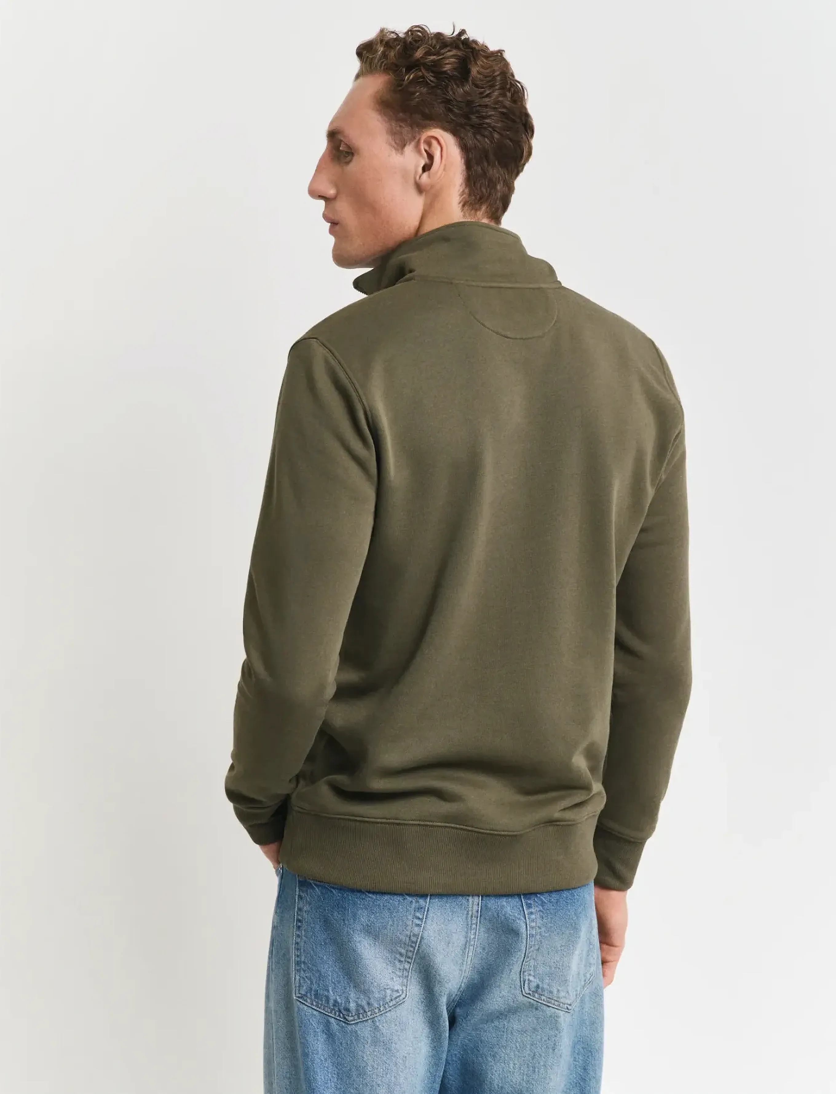 Gant - REG SHIELD HALF ZIP SWEAT - sweatshirts - juniper green - 3