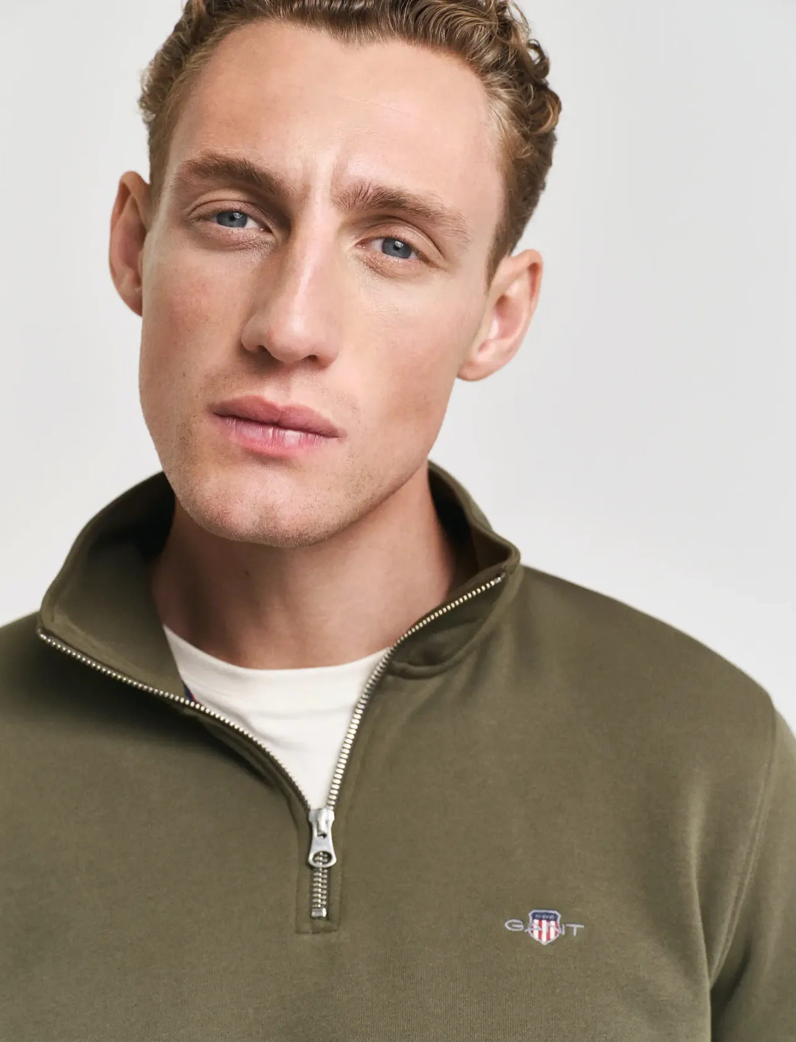 Gant - REG SHIELD HALF ZIP SWEAT - sweatshirts - juniper green - 4