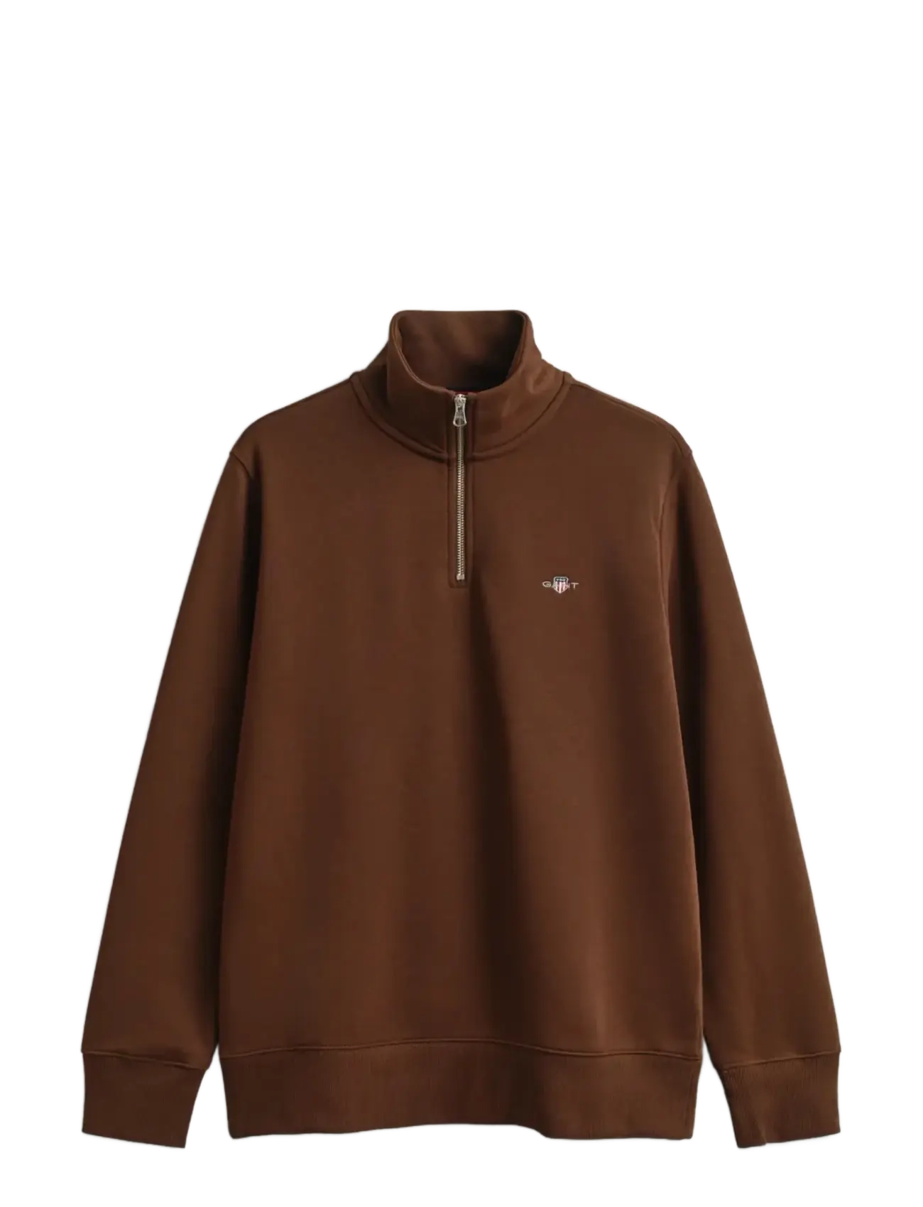 Gant REG SHIELD HALF ZIP SWEAT - Gant - MAHOGANY BROWN / brown