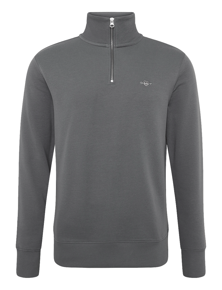 Gant - REG SHIELD HALF ZIP SWEAT - pullover mit halbem reißverschluss - mid grey - 1