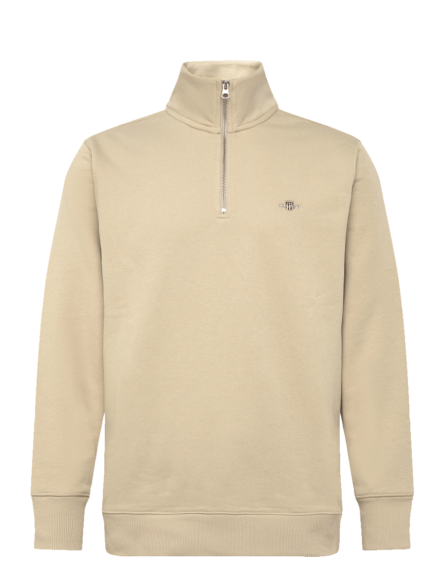 Gant - REG SHIELD HALF ZIP SWEAT - sweatshirts - oat beige - 0