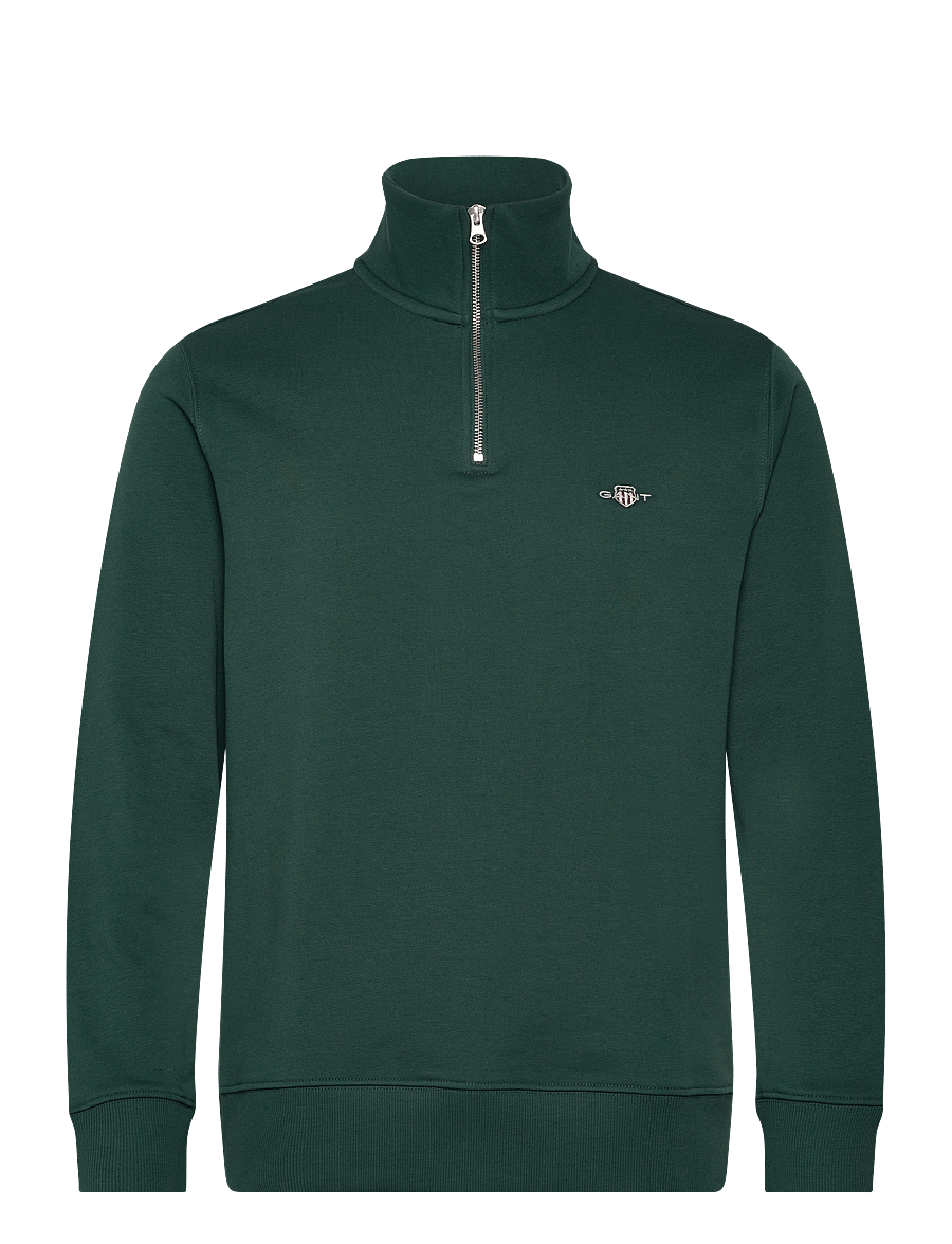 Gant - REG SHIELD HALF ZIP SWEAT - poolpika lukuga džemprid - tartan green - 1