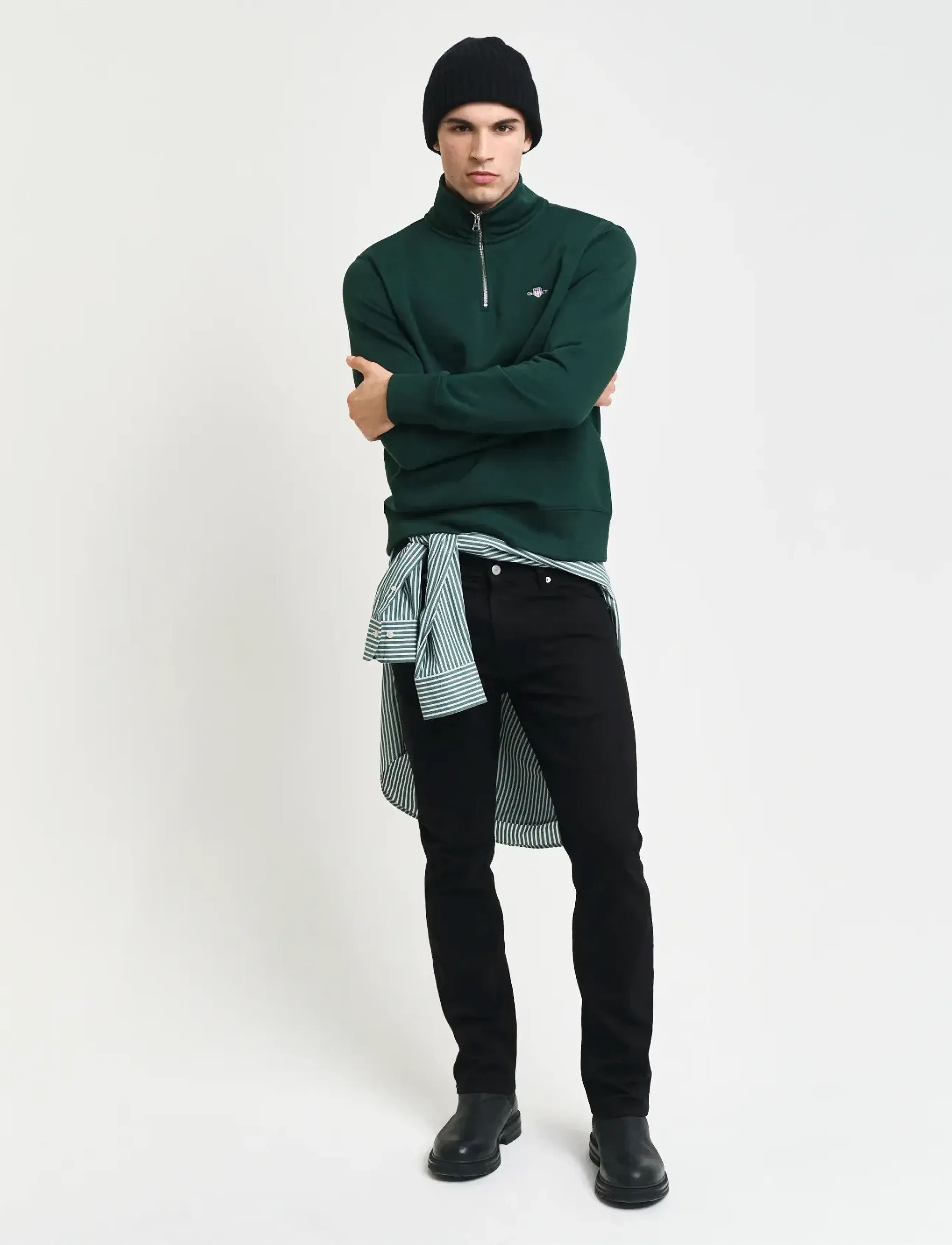 Gant - REG SHIELD HALF ZIP SWEAT - shoppa efter tillfälle - tartan green - 4