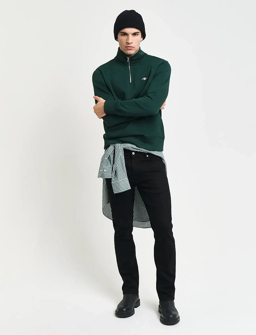 Gant - REG SHIELD HALF ZIP SWEAT - poolpika lukuga džemprid - tartan green - 4