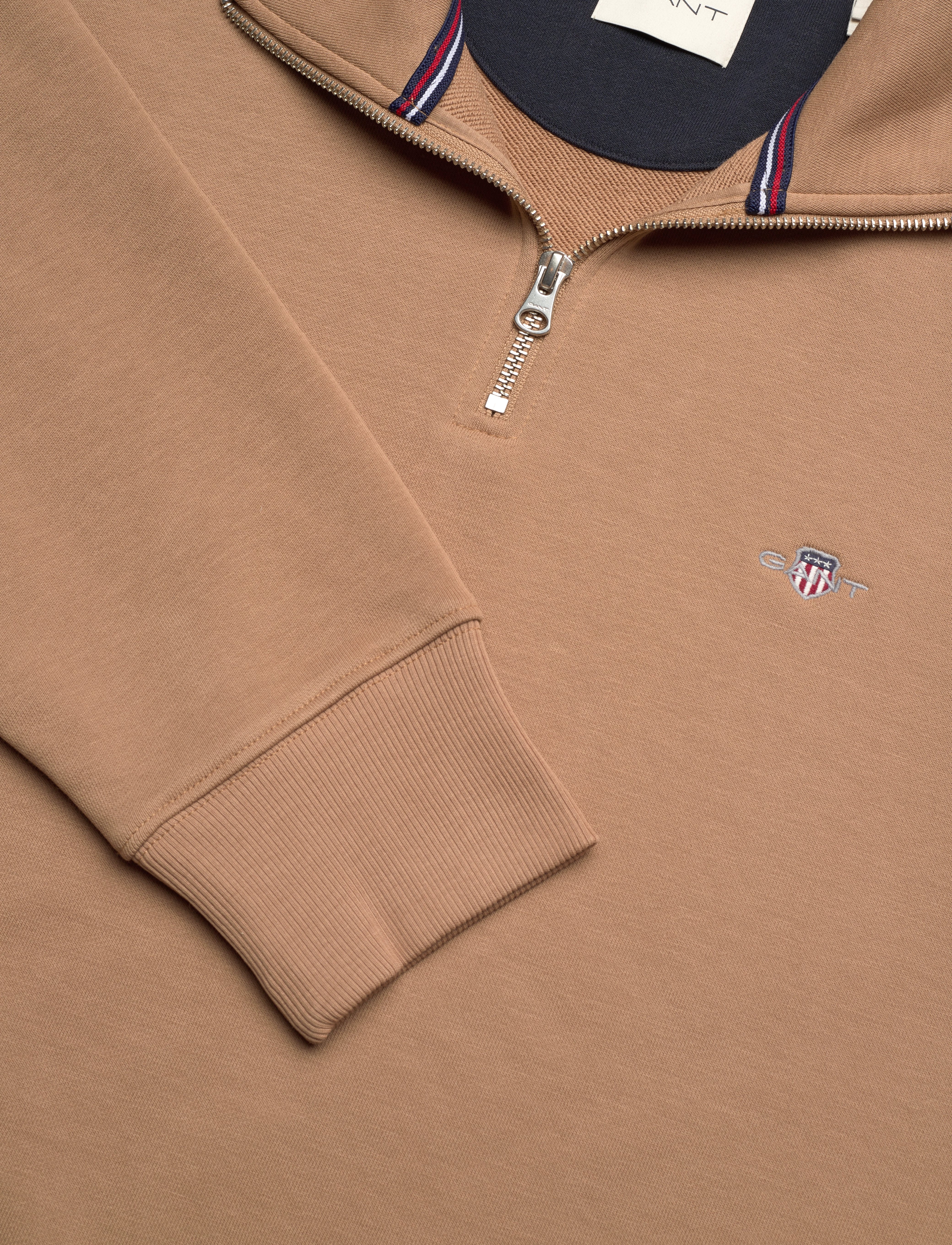 Gant - REG SHIELD HALF ZIP SWEAT - sweatshirts - warm khaki - 2