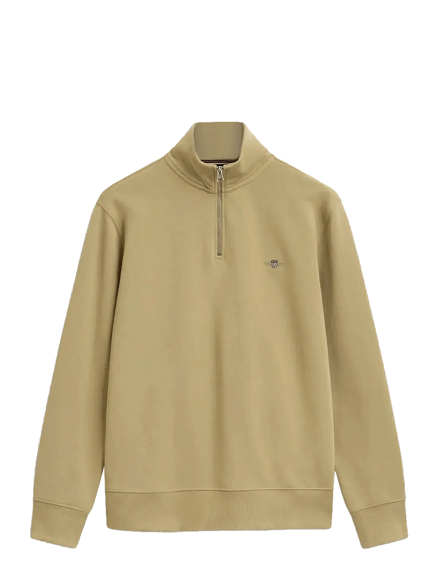 Gant - REG SHIELD HALF ZIP SWEAT - pullover mit halbem reißverschluss - woody beige - 1