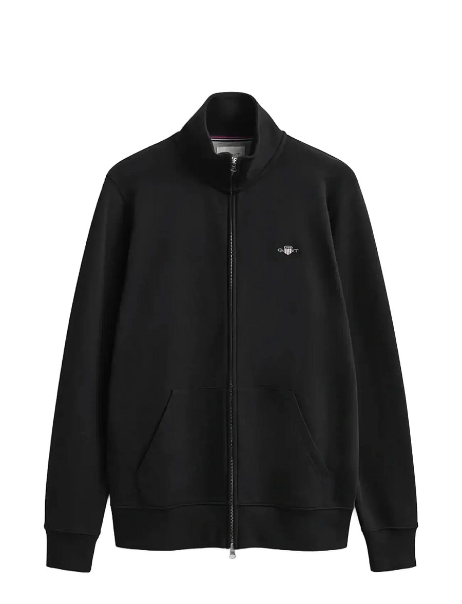 Gant - REG SHIELD FULL ZIP SWEAT - sweatshirts - black - 1