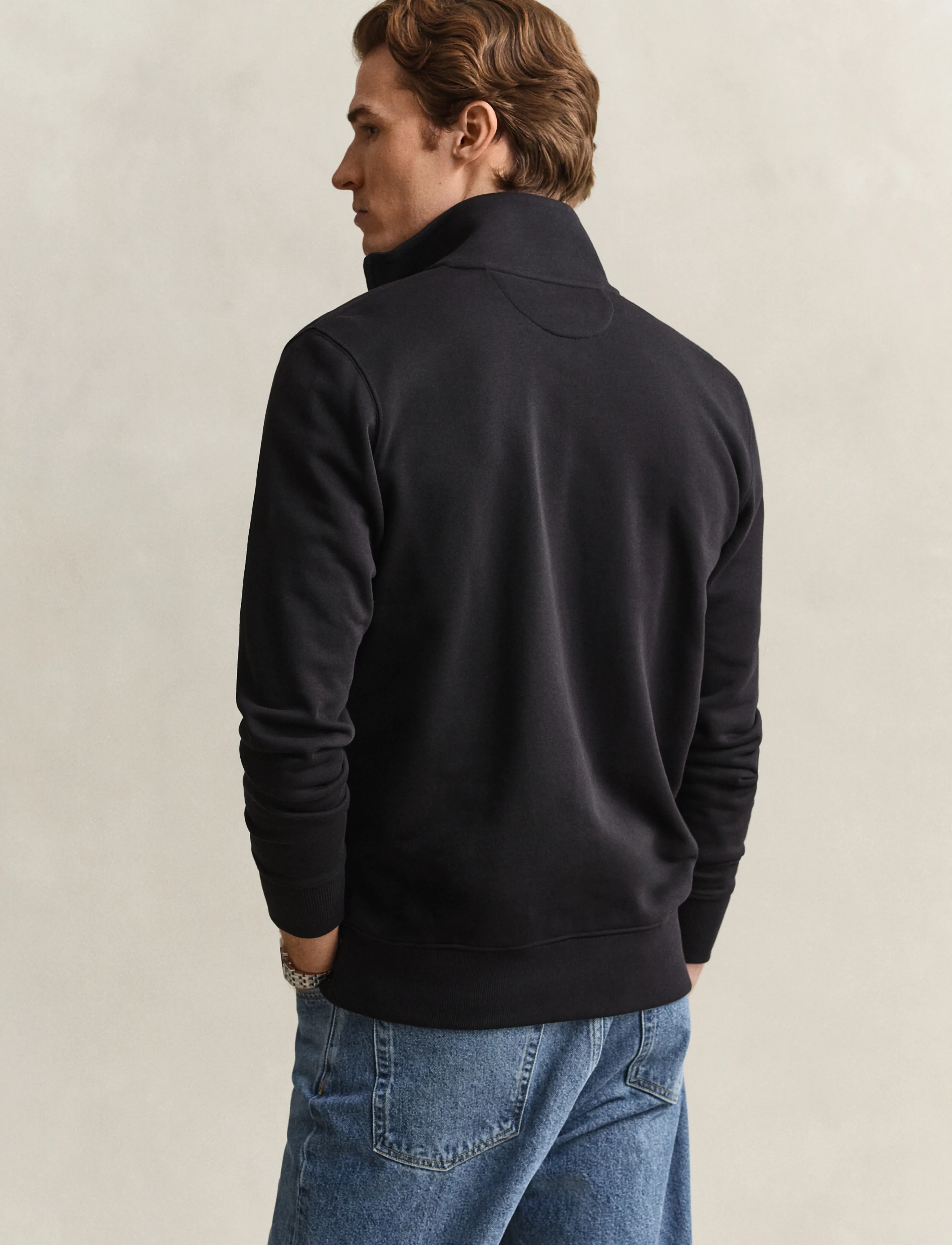 Gant - REG SHIELD FULL ZIP SWEAT - premium styles - black - 2