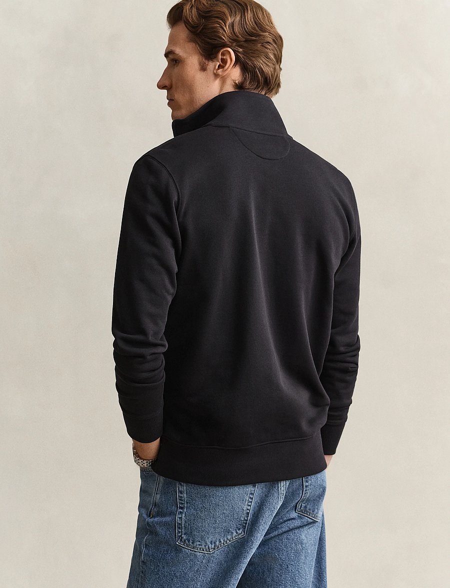 Gant - REG SHIELD FULL ZIP SWEAT - sweatshirts - black - 2