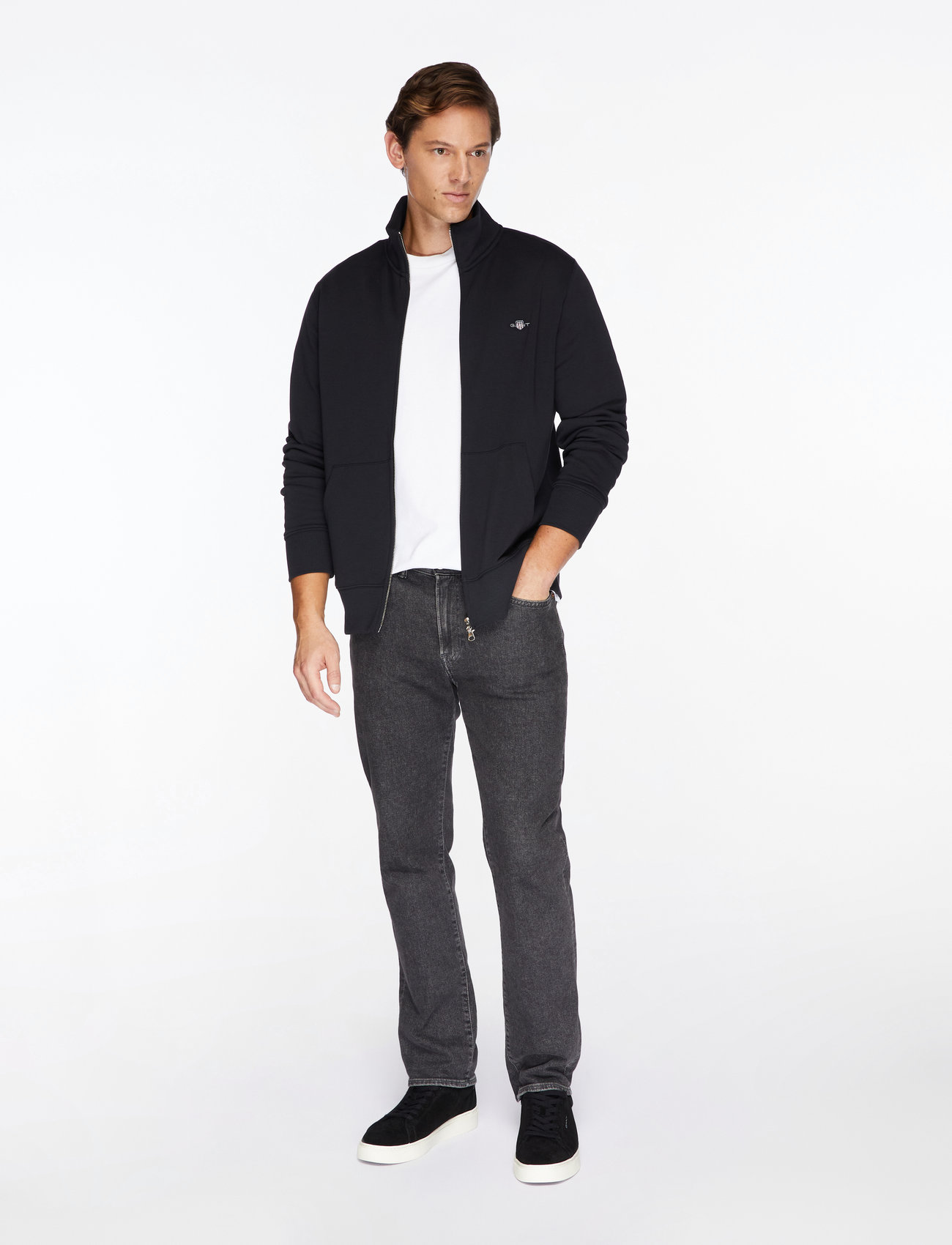 GANT - REG SHIELD FULL ZIP SWEAT - shop efter anledning - black - 3