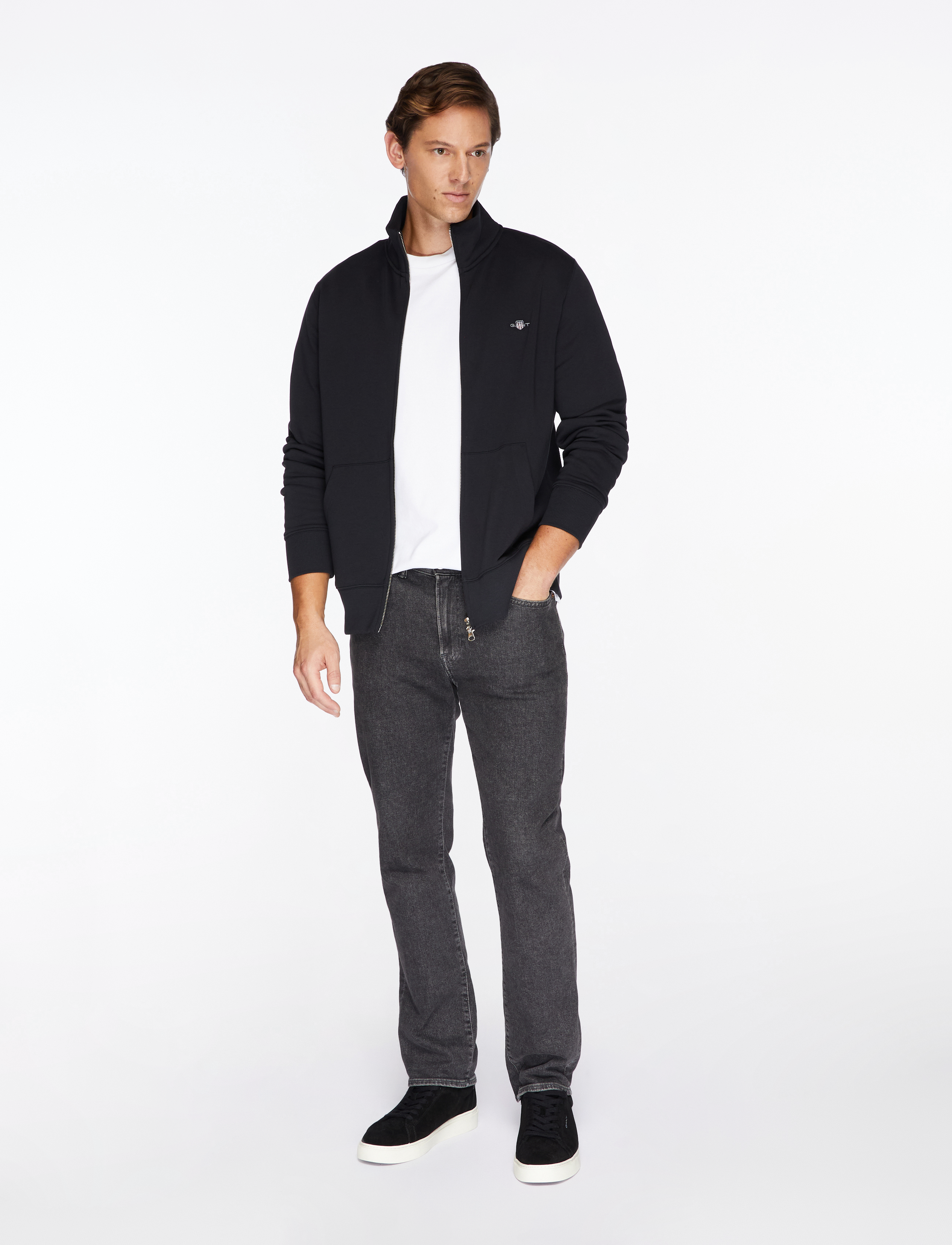 Gant - REG SHIELD FULL ZIP SWEAT - shop by occasion - black - 3