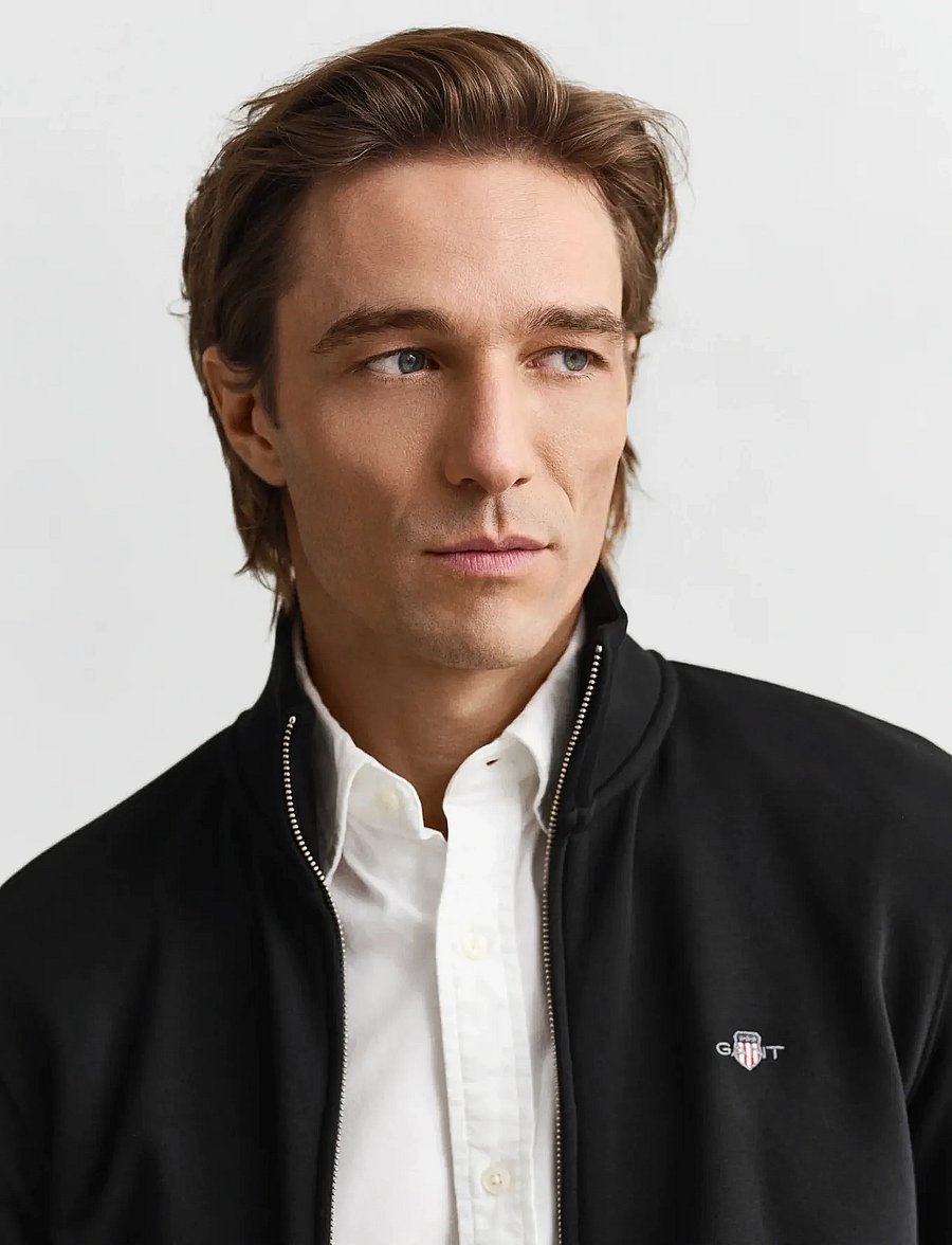 Gant - REG SHIELD FULL ZIP SWEAT - sweatshirts - black - 3