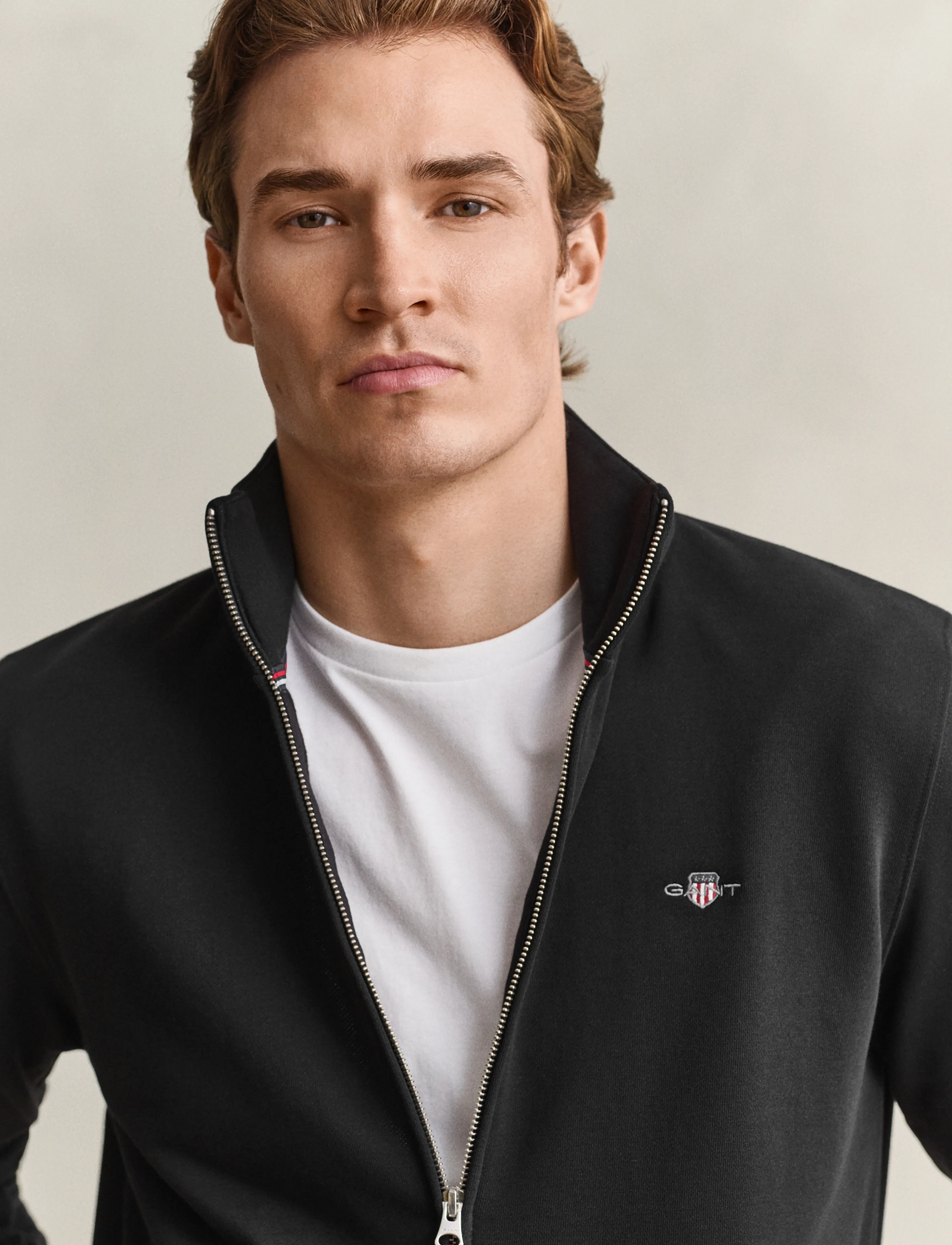 Gant - REG SHIELD FULL ZIP SWEAT - premium styles - black - 3
