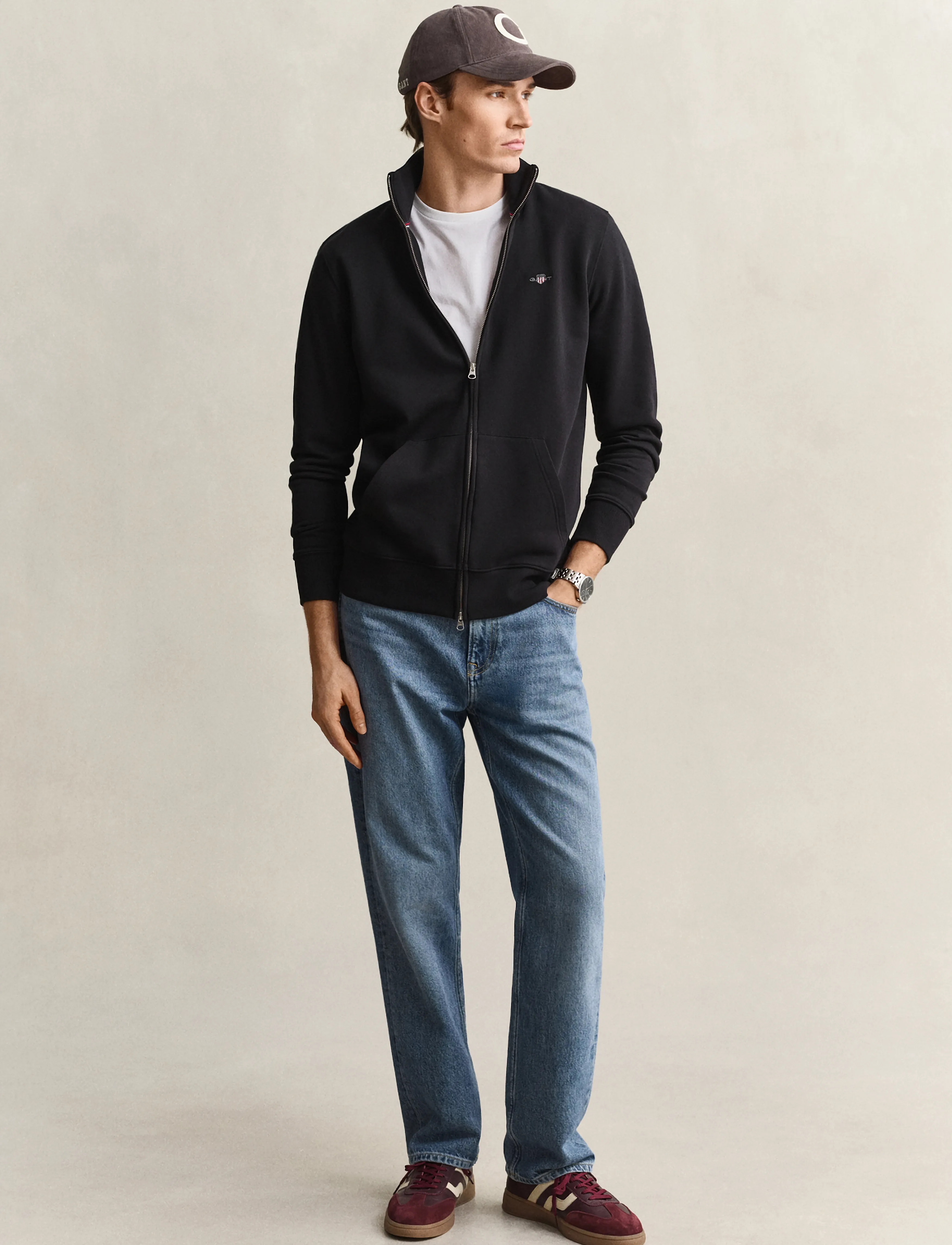 Gant - REG SHIELD FULL ZIP SWEAT - premium styles - black - 4
