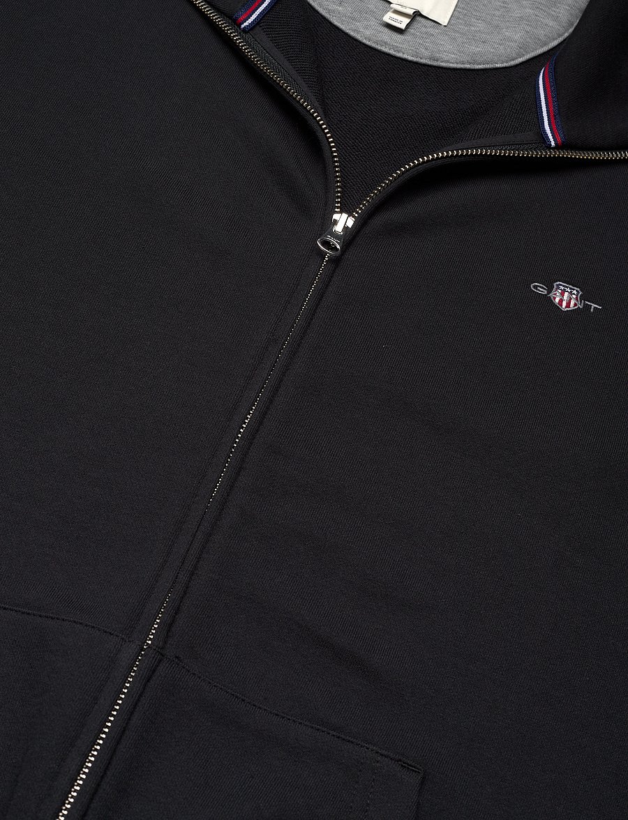 Gant - REG SHIELD FULL ZIP SWEAT - sweatshirts - black - 5