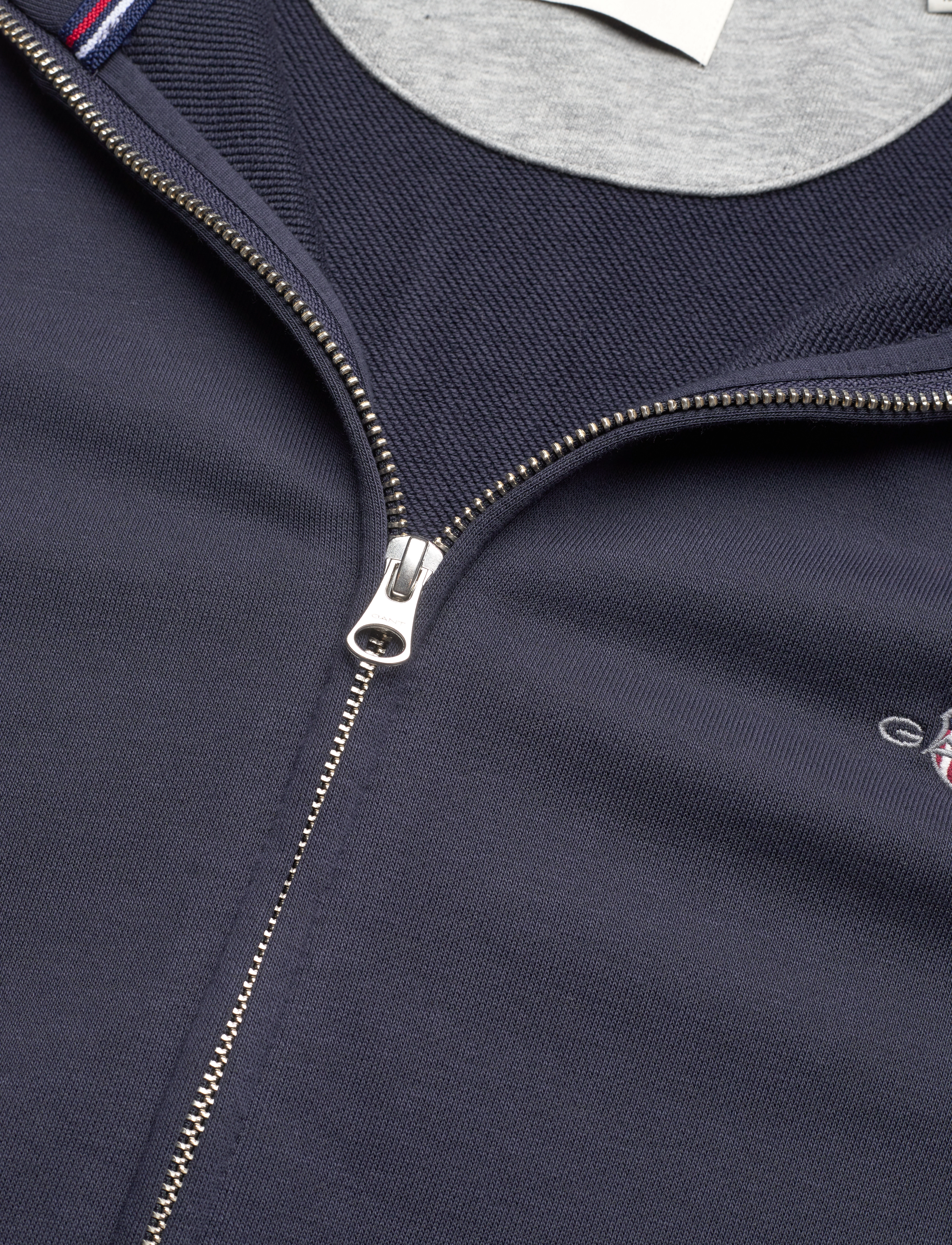 Gant - REG SHIELD FULL ZIP SWEAT - shop efter anledning - evening blue - 5