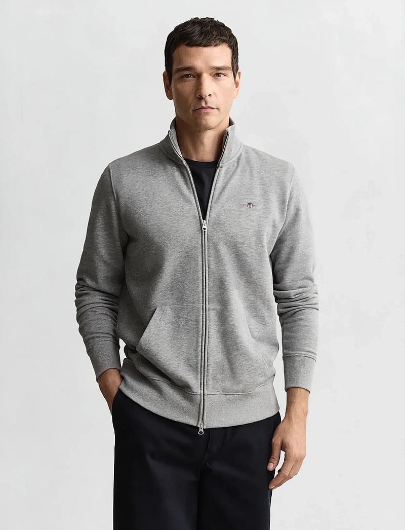 GANT - REG SHIELD FULL ZIP SWEAT - nach anlass kaufen - grey melange - 0