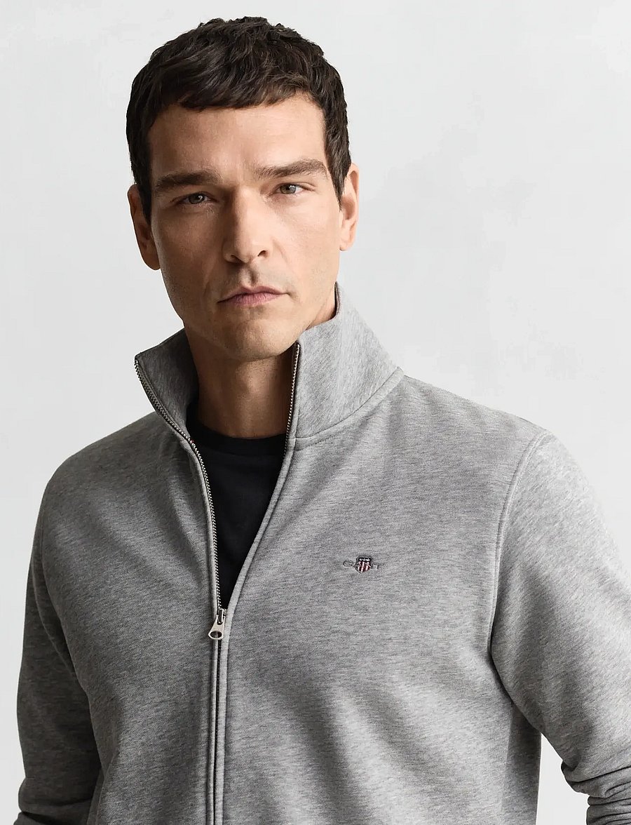Gant - REG SHIELD FULL ZIP SWEAT - nach anlass kaufen - grey melange - 3