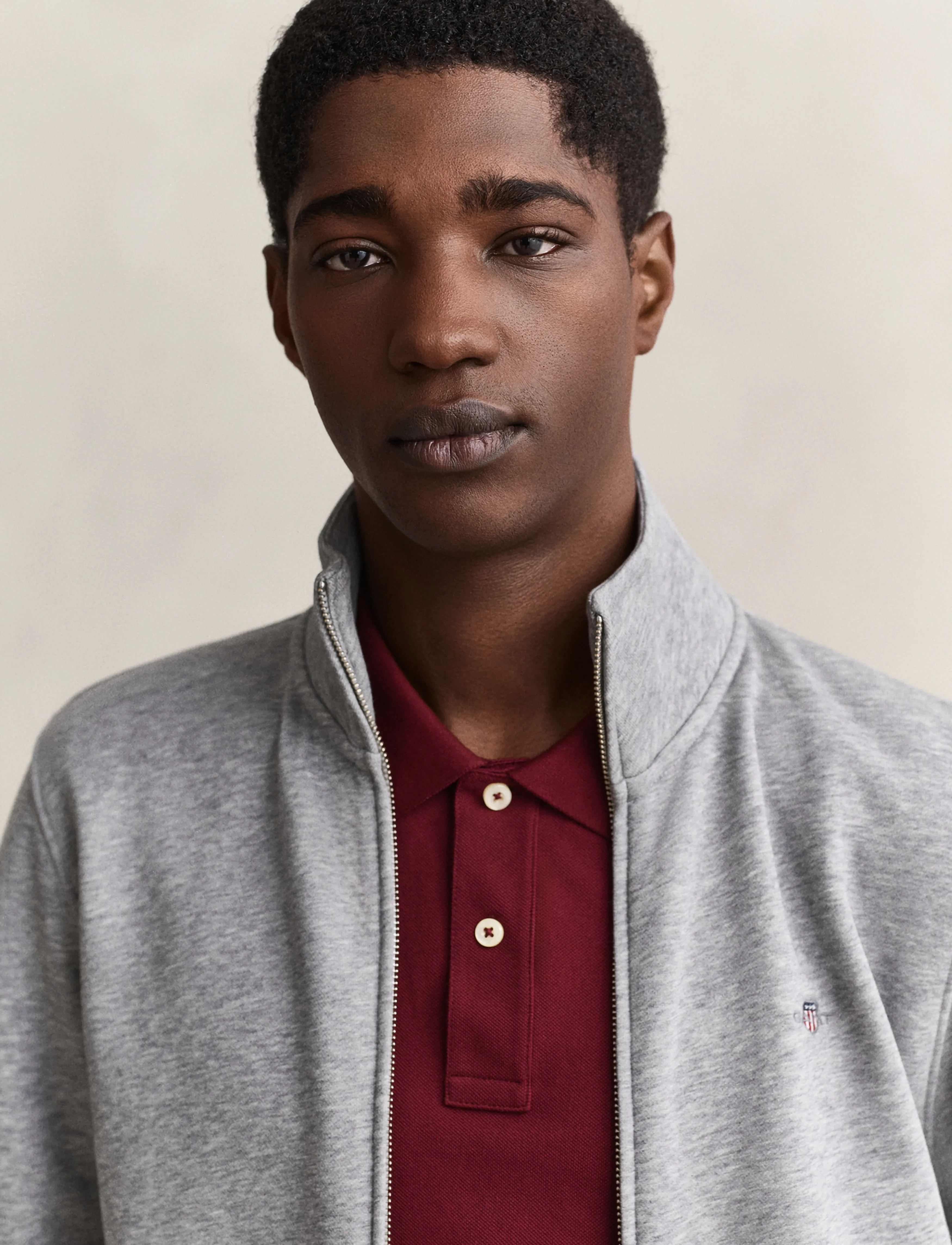 Gant - REG SHIELD FULL ZIP SWEAT - sweatshirts - grey melange - 5