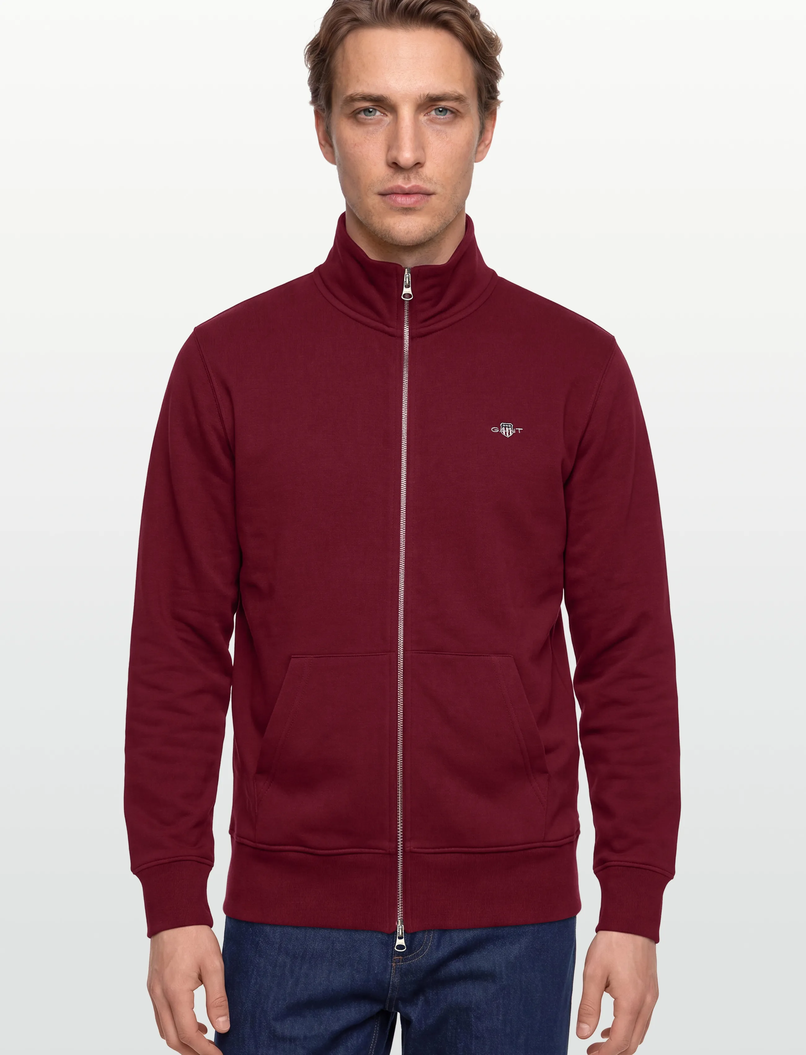 Gant - REG SHIELD FULL ZIP SWEAT - sweatshirts - plumped red - 3