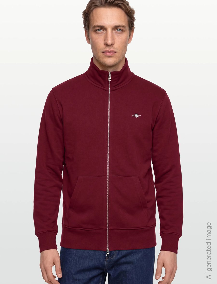 Gant - REG SHIELD FULL ZIP SWEAT - sweatshirts - plumped red - 3