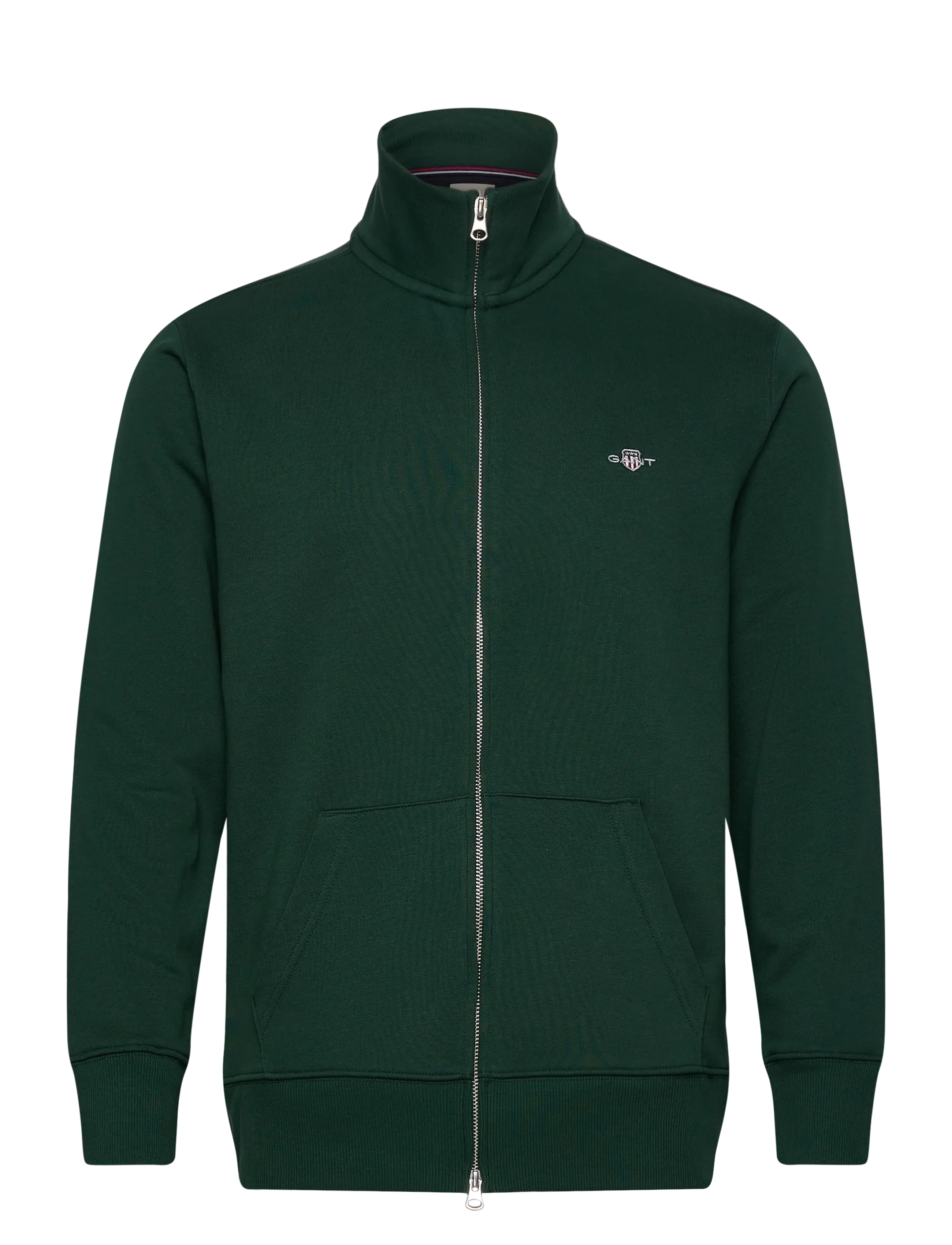 Gant REG SHIELD FULL ZIP SWEAT - Gant - TARTAN GREEN / khaki/green