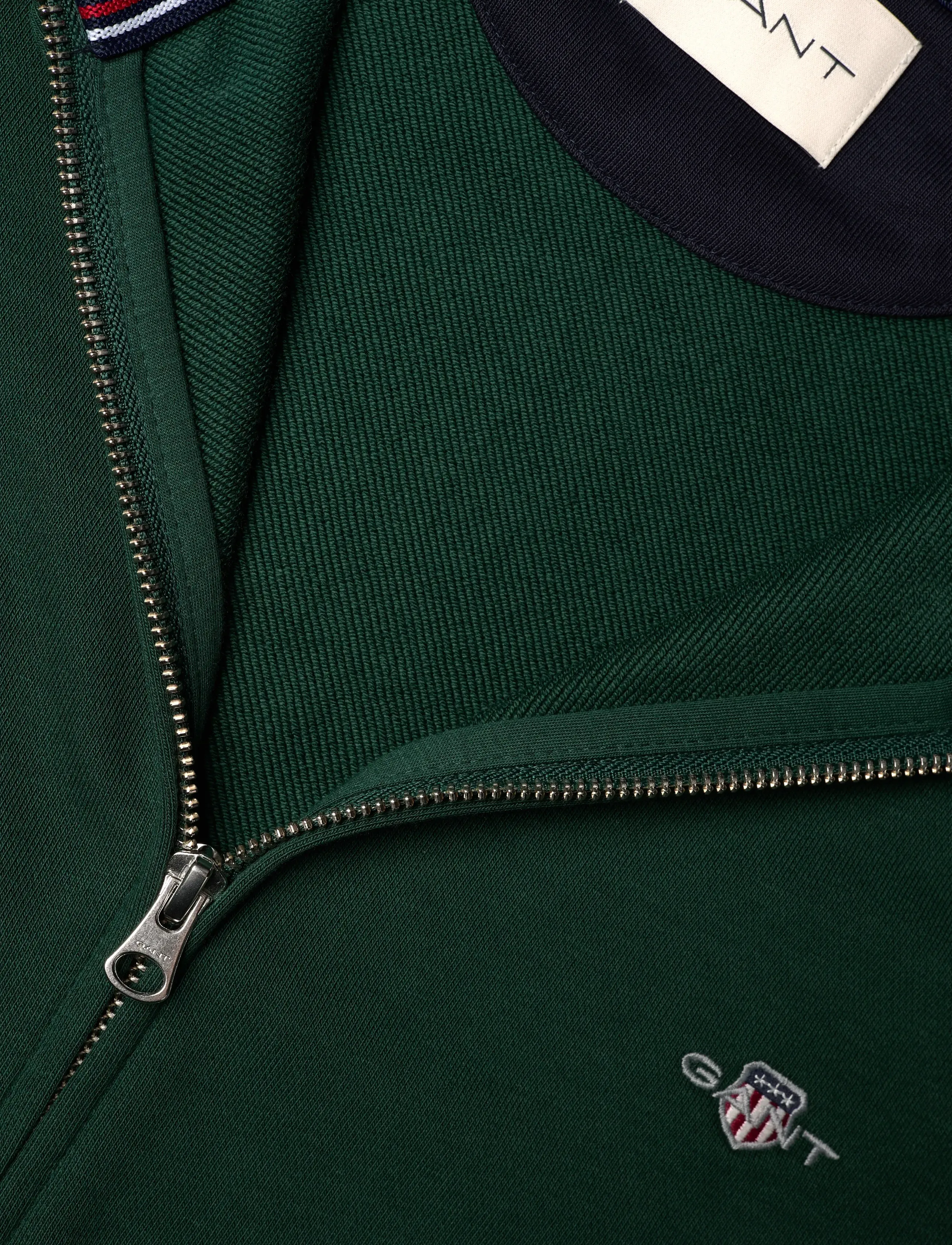 Gant - REG SHIELD FULL ZIP SWEAT - osta olukorra järgi - tartan green - 2