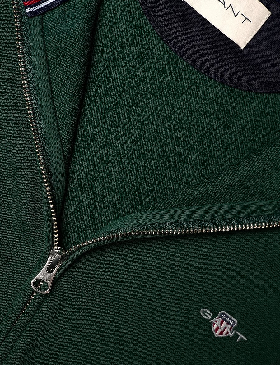 Gant - REG SHIELD FULL ZIP SWEAT - nach anlass kaufen - tartan green - 2