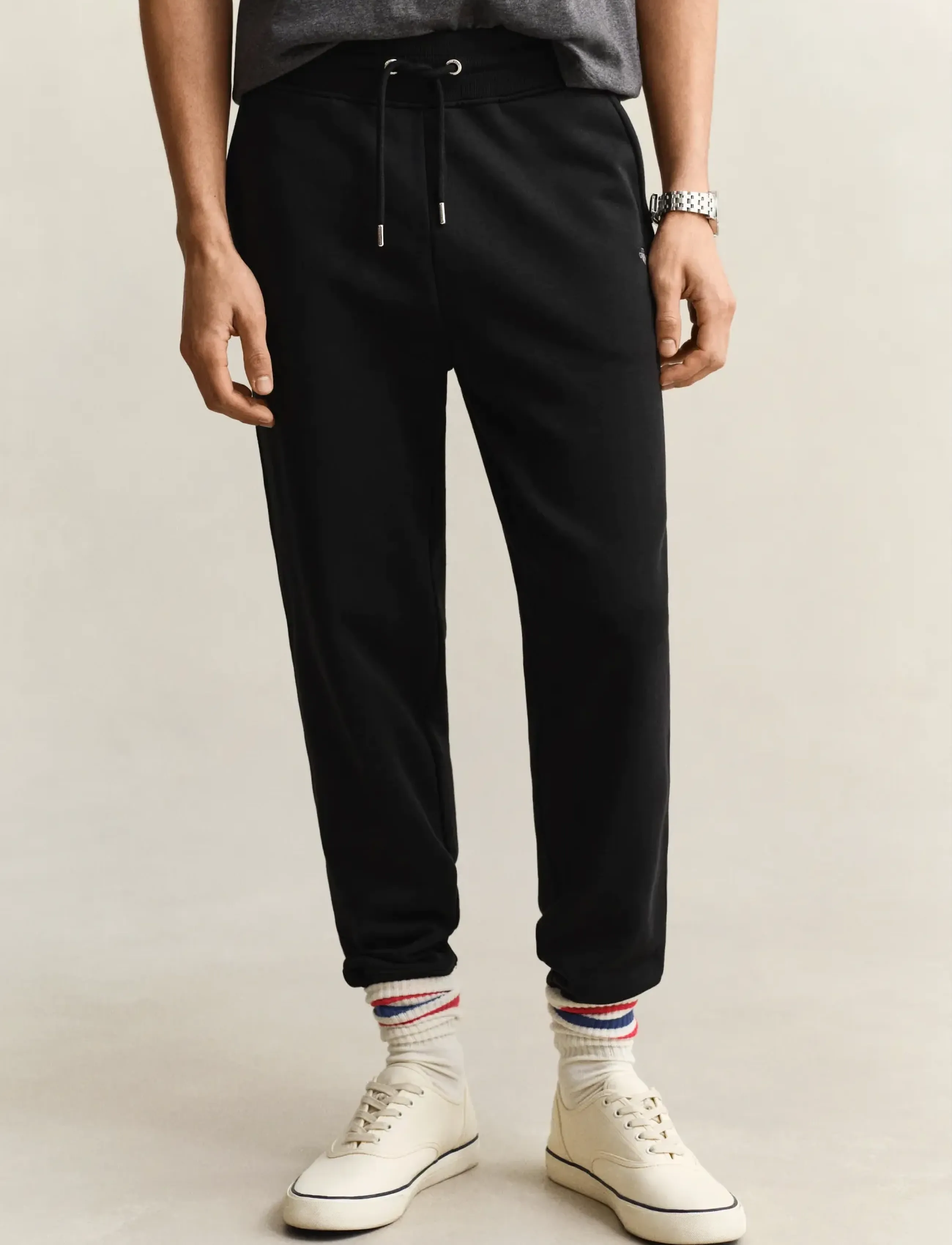 GANT REG SHIELD SWEATPANTS - Preppy - BLACK / black