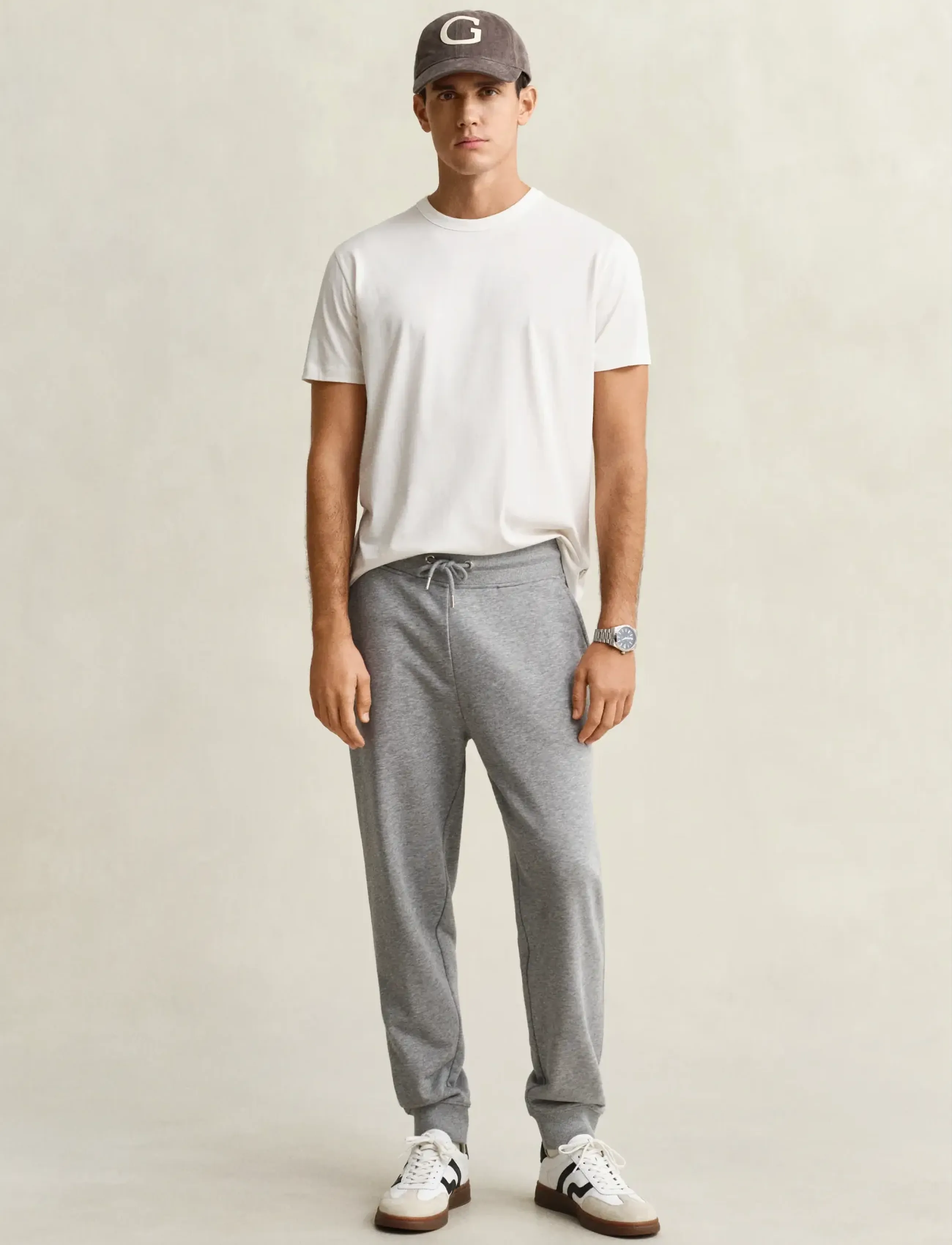 GANT REG SHIELD SWEATPANTS - Tagasi põhilise juurde - GREY MELANGE / grey