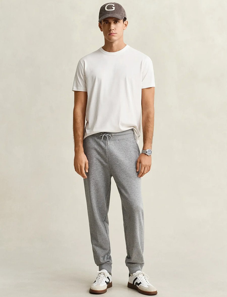 Gant - REG SHIELD SWEATPANTS - shop by occasion - grey melange - 0