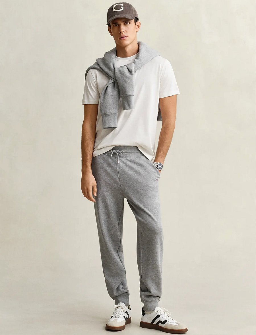 Gant - REG SHIELD SWEATPANTS - shop by occasion - grey melange - 5