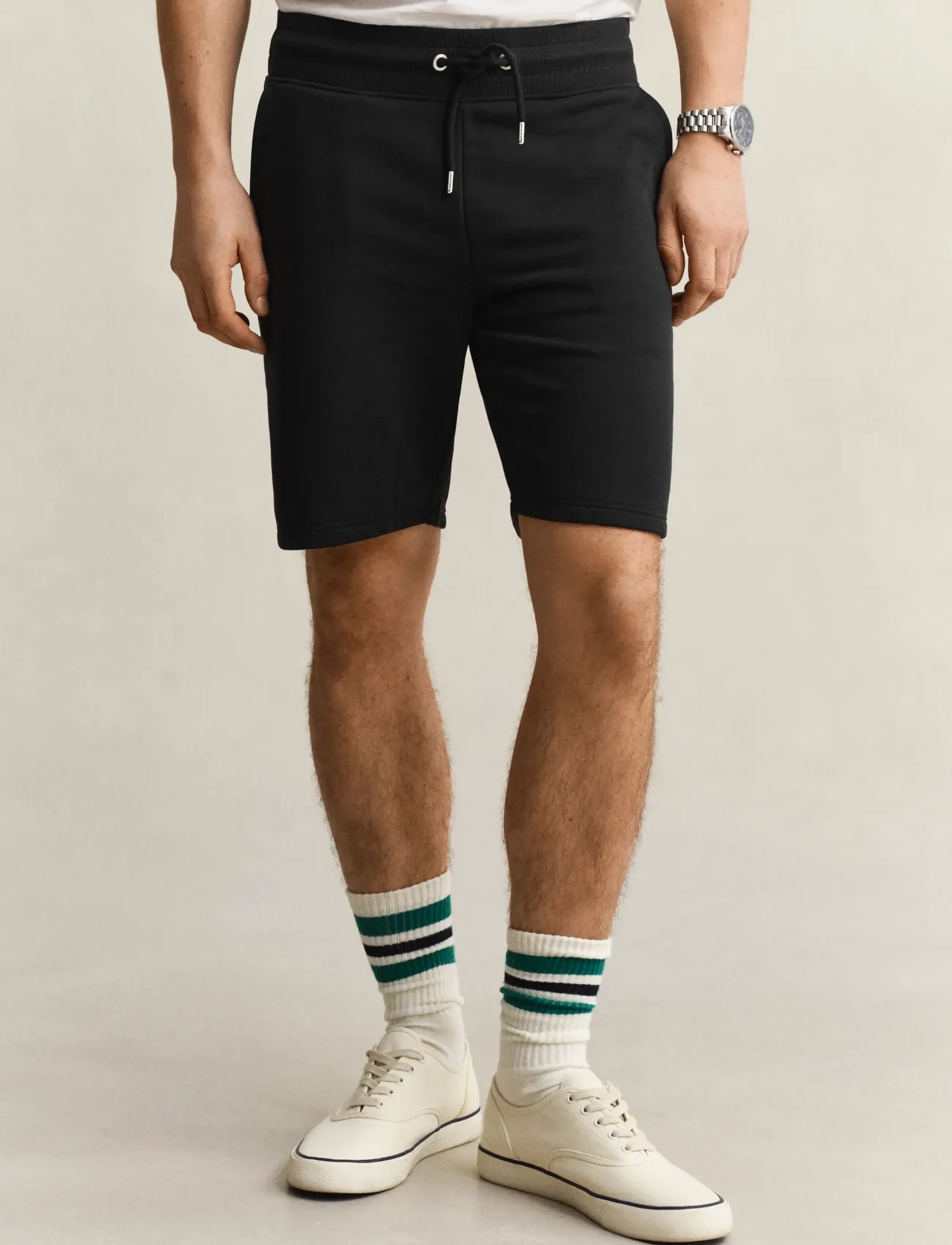 Gant Reg Shield Sweat Shorts, S, Black, Shorts > Svedeshorts, Herre