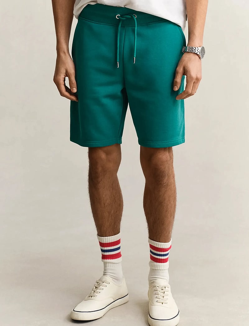 GANT - REG SHIELD SWEAT SHORTS - sweatshorts - dry herb green - 3
