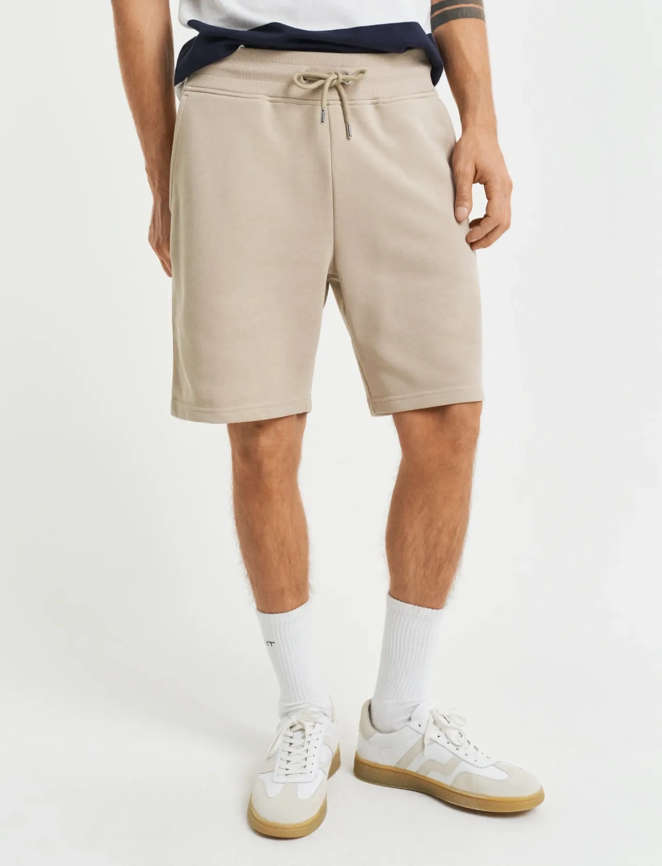 Gant Reg Shield Sweat Shorts, S, Beige, Shorts > Svedeshorts, Herre