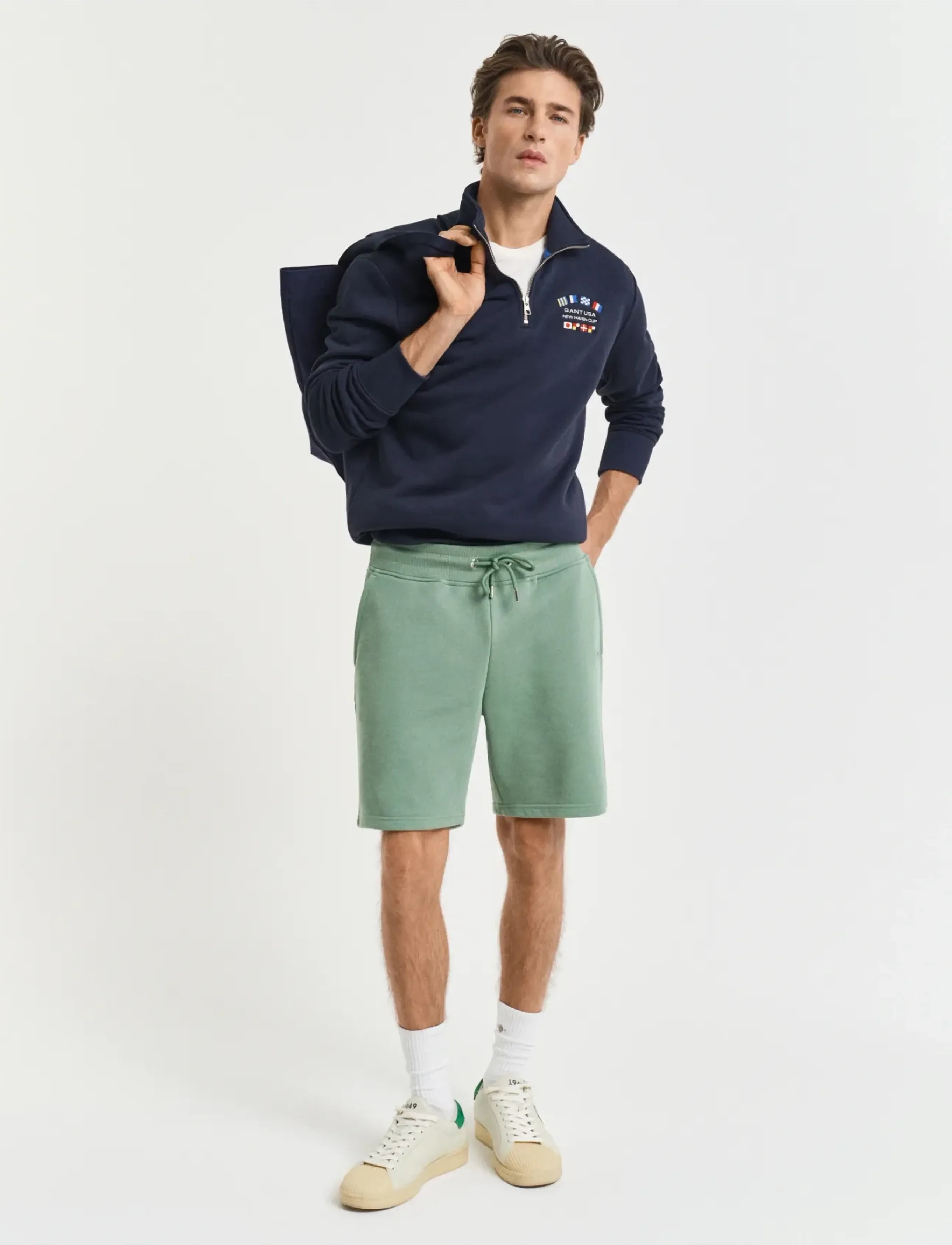 Gant Reg Shield Sweat Shorts, XXL, Green, Shorts > Svedeshorts, Herre