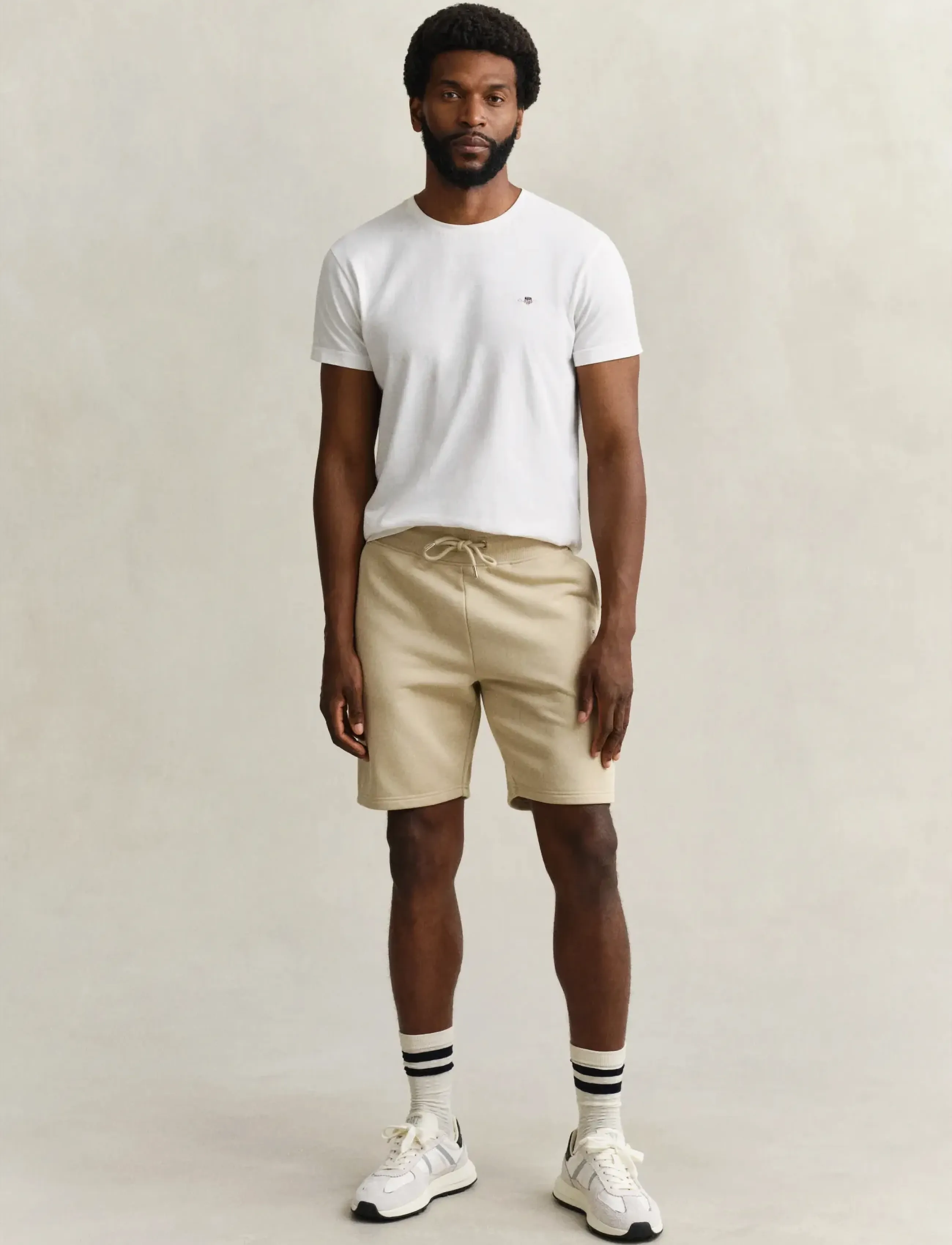 Gant Reg Shield Sweat Shorts, L, Beige, Shorts > Svedeshorts, Herre
