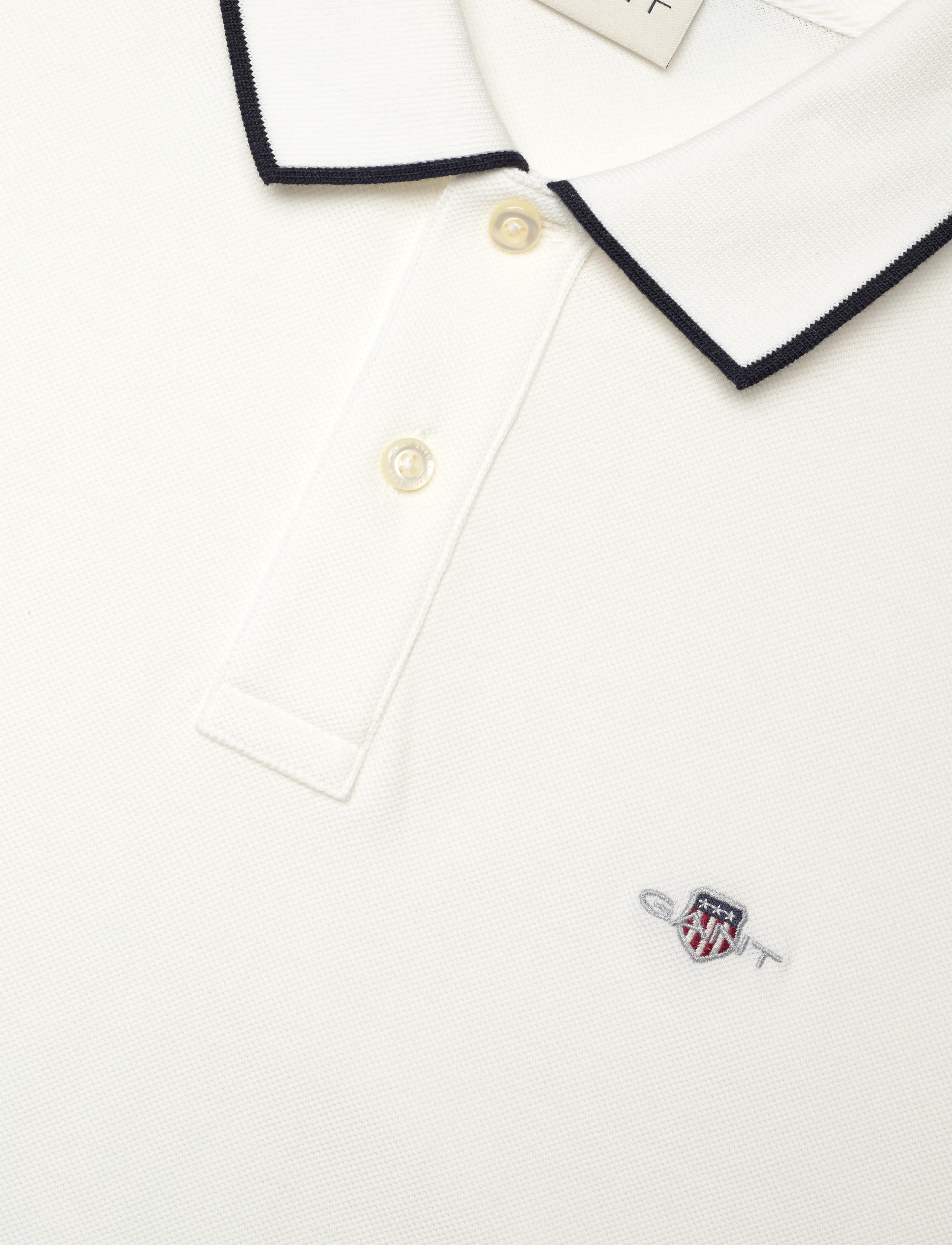 GANT - FRAMED TIPPING SS POLO - eggshell - 2