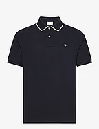 FRAMED TIPPING SS POLO - EVENING BLUE
