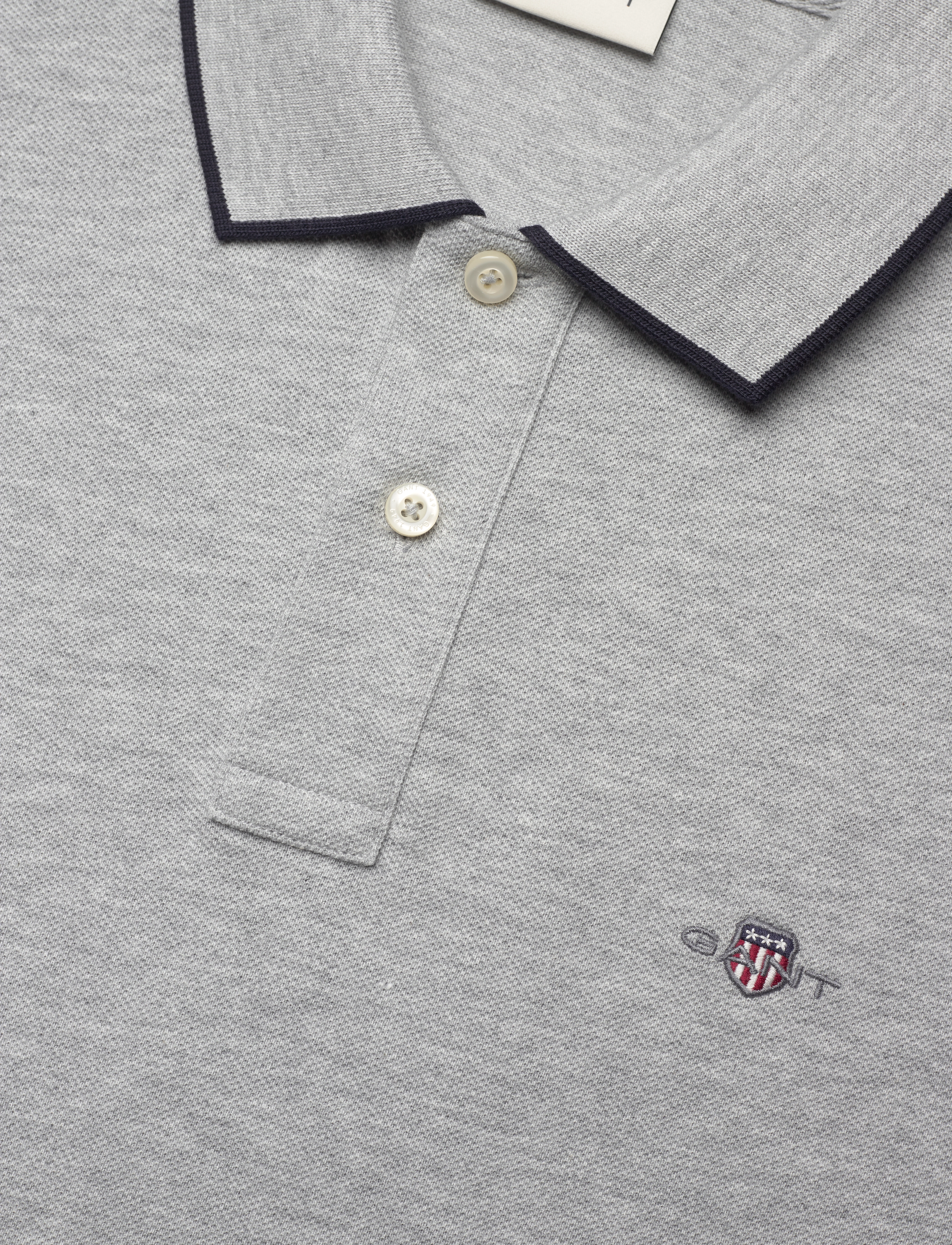 GANT - FRAMED TIPPING SS POLO - grey melange - 2